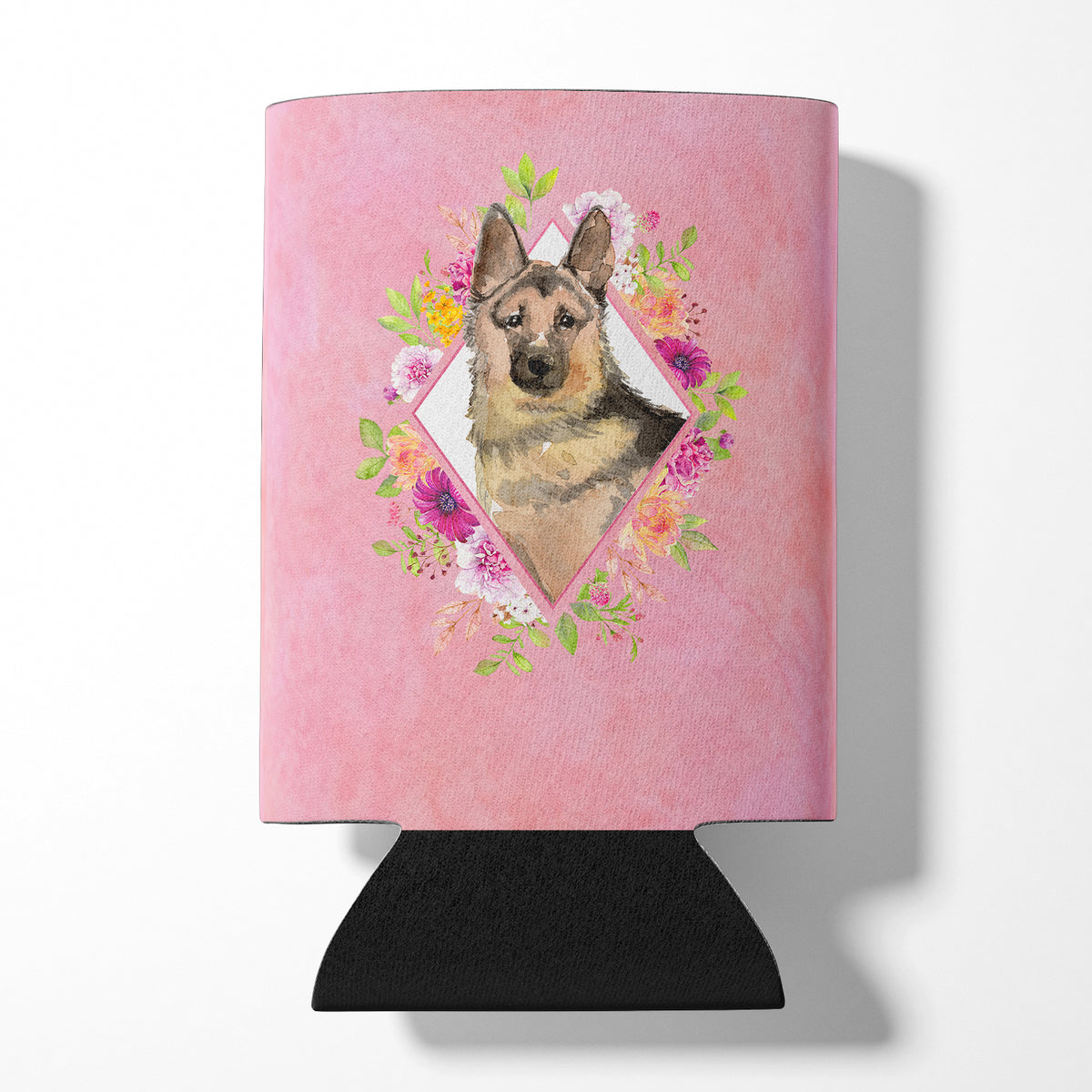 German Shepherd Pink Flowers Can or Bottle Hugger CK4237CC  the-store.com.