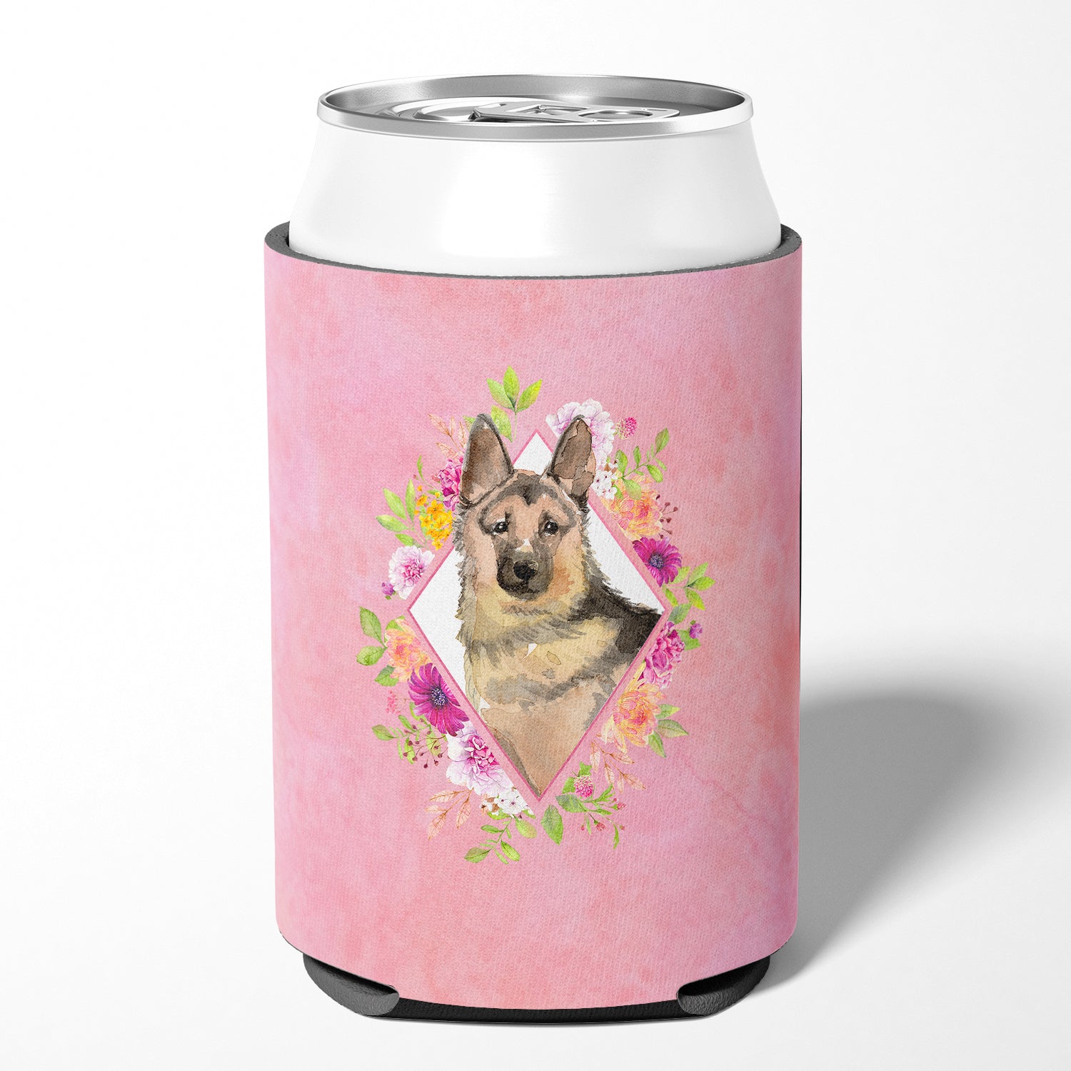 German Shepherd Pink Flowers Can or Bottle Hugger CK4237CC  the-store.com.