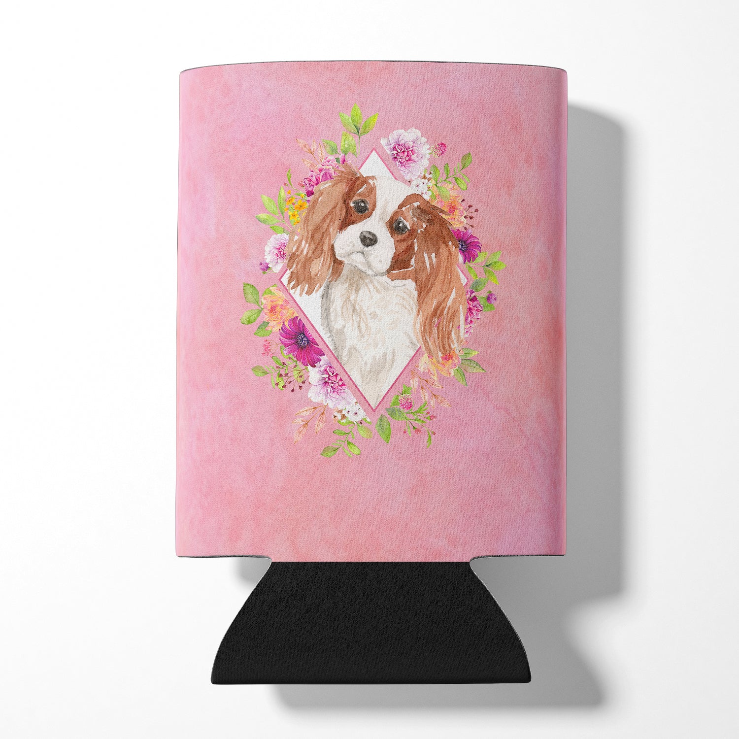 Blenheim Cavalier Spaniel Pink Flowers Can or Bottle Hugger CK4248CC  the-store.com.