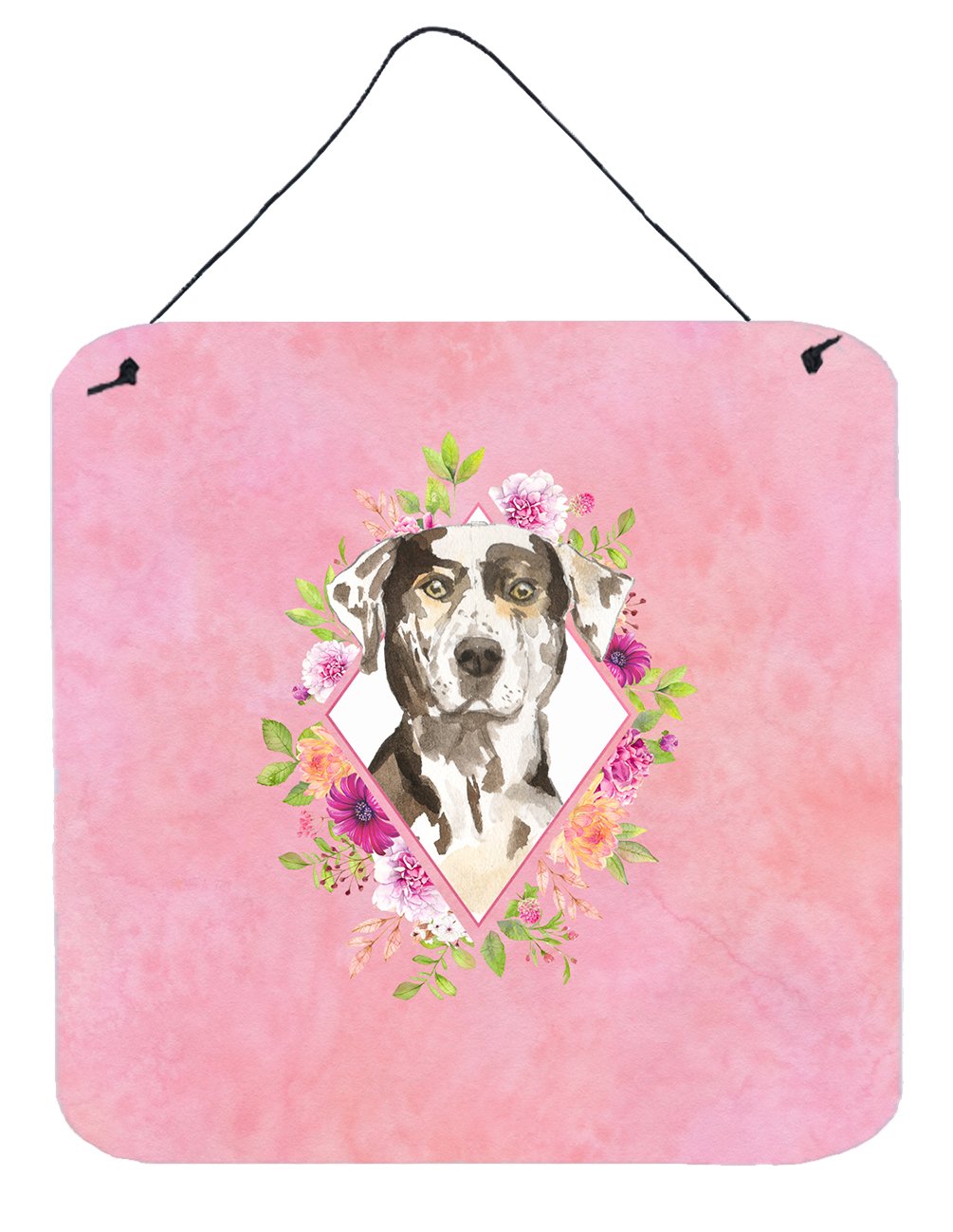 Catahoula Leopard Dog Pink Flowers Wall or Door Hanging Prints CK4249DS66 by Caroline's Treasures