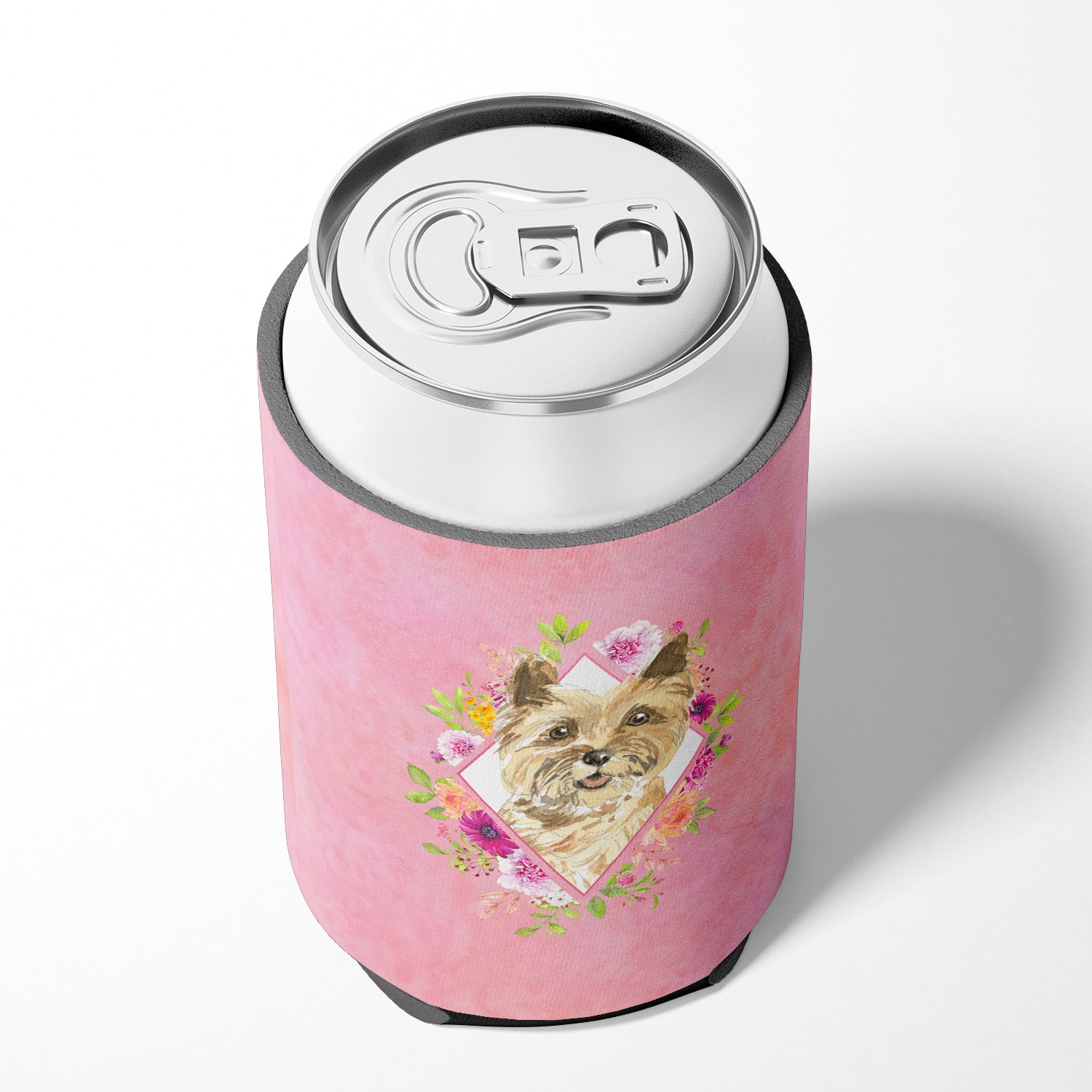 Cairn Terrier Pink Flowers Can or Bottle Hugger CK4250CC  the-store.com.