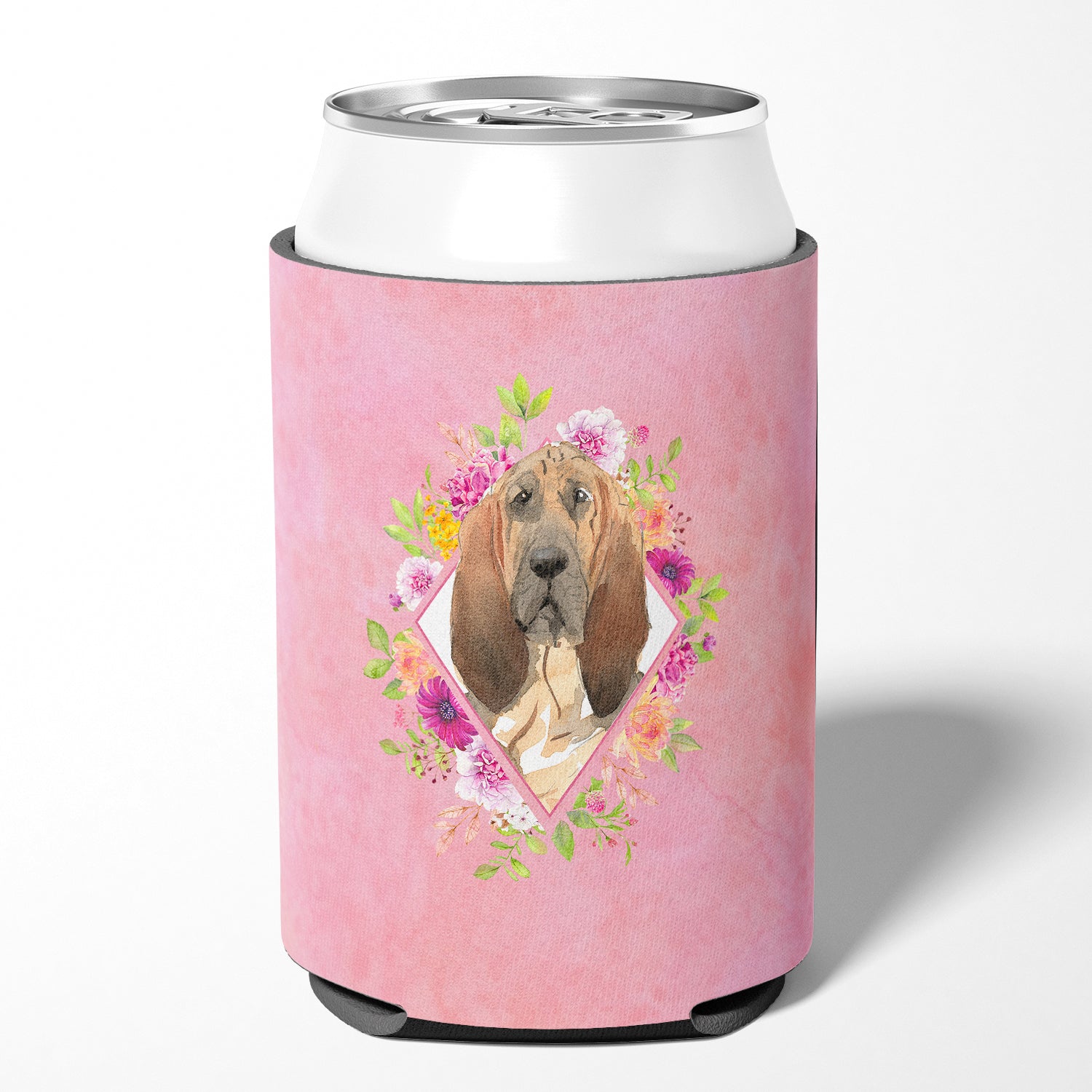 Bloodhound Pink Flowers Can or Bottle Hugger CK4259CC  the-store.com.