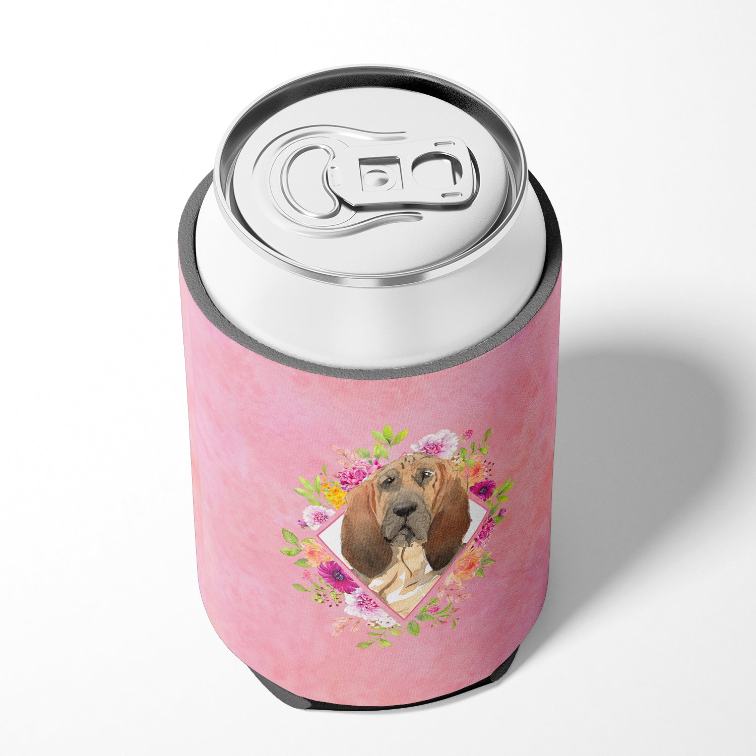 Bloodhound Pink Flowers Can or Bottle Hugger CK4259CC  the-store.com.