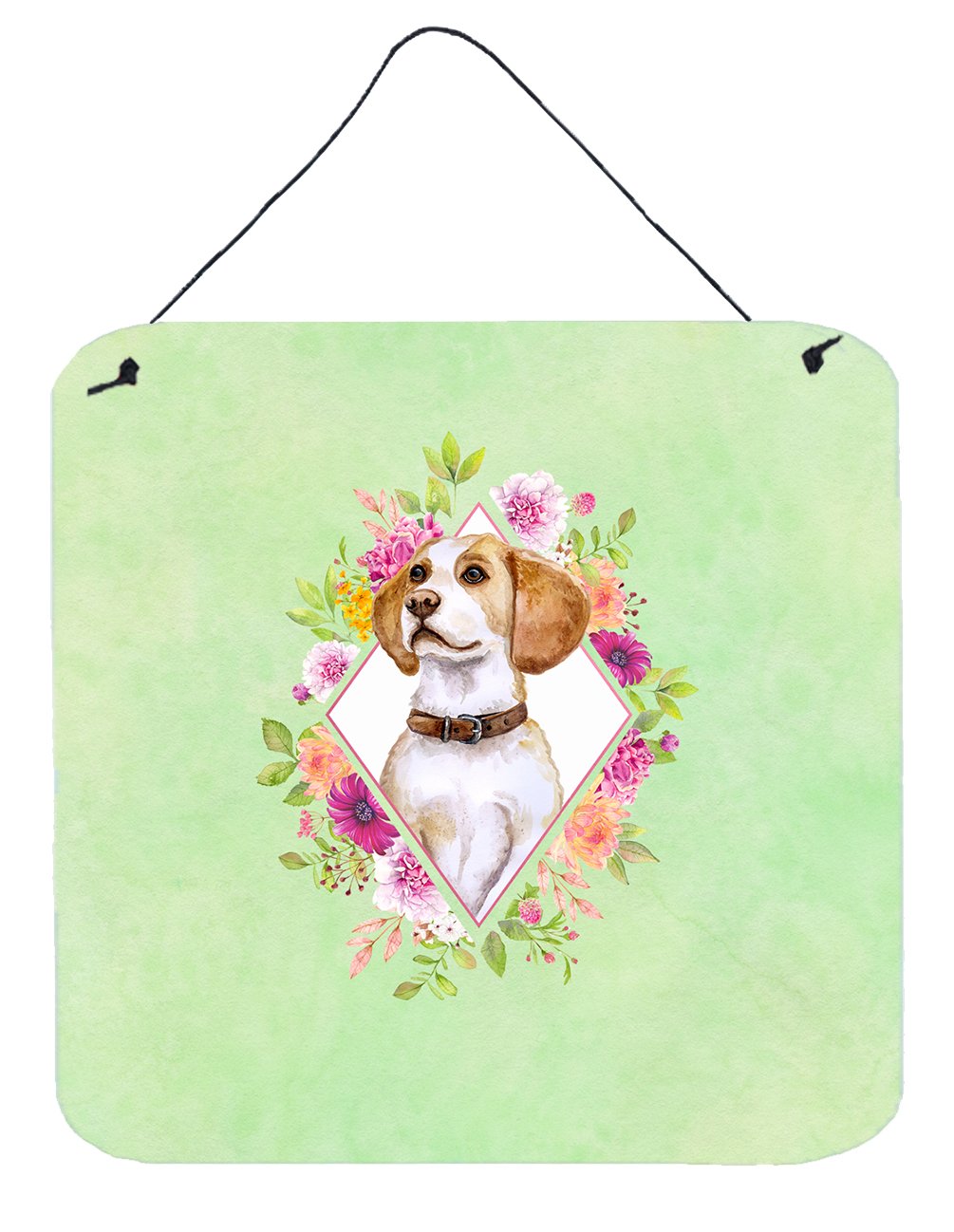 Beagle Green Flowers Wall or Door Hanging Prints CK4277DS66 by Caroline's Treasures