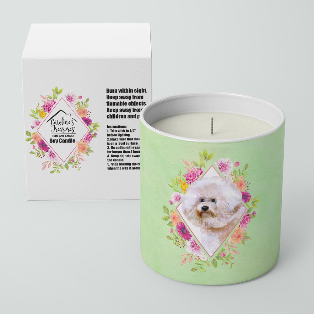 Bichon Frisé #1 Green Flowers 10 oz Decorative Soy Candle CK4279CDL by Caroline&#39;s Treasures