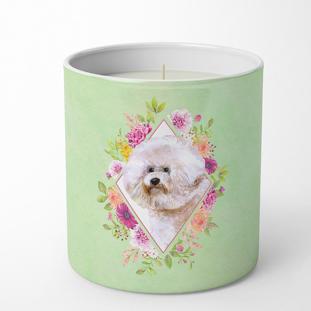 Bichon Frisé #1 Green Flowers 10 oz Decorative Soy Candle CK4279CDL by Caroline's Treasures