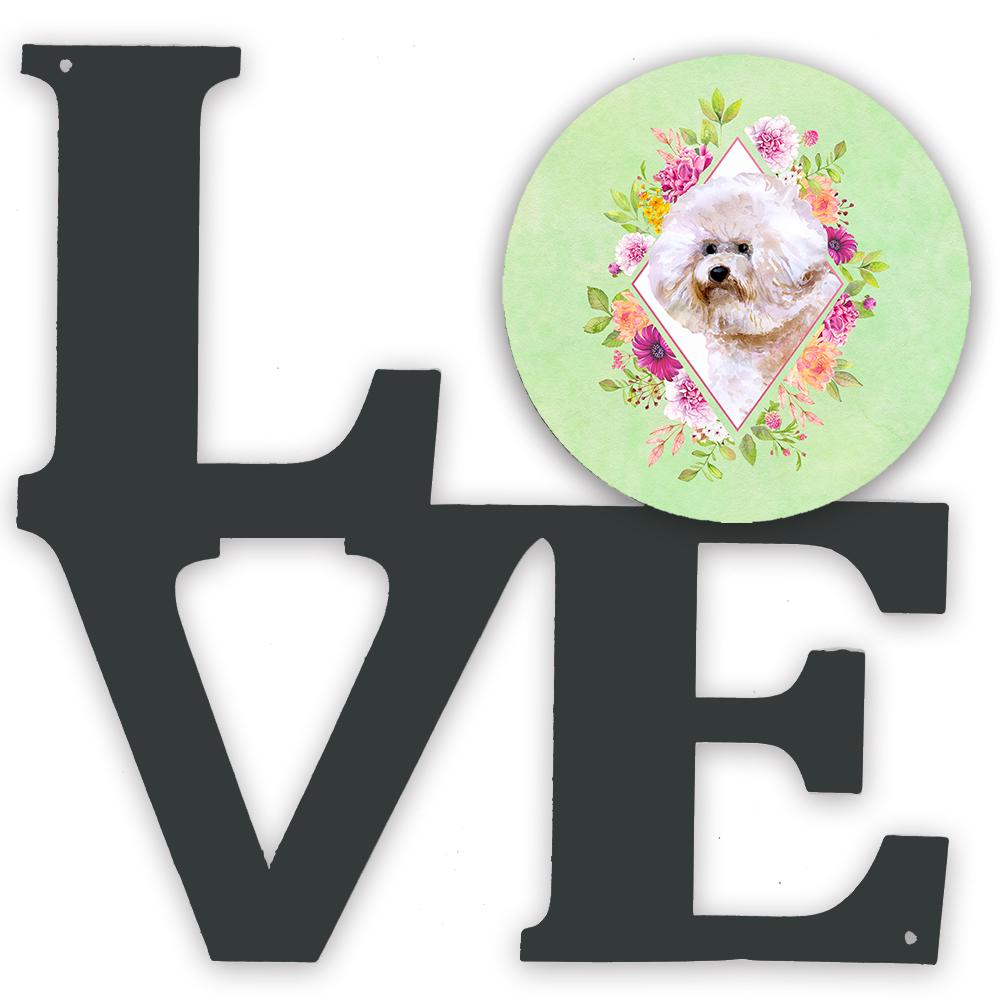 Bichon Fris� #1 Green Flowers Metal Wall Artwork LOVE CK4279WALV by Caroline&#39;s Treasures