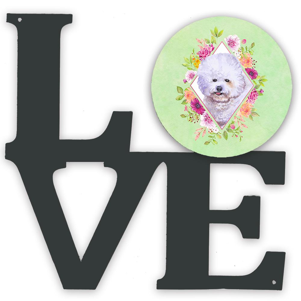 Bichon Fris� #2 Green Flowers Metal Wall Artwork LOVE CK4280WALV by Caroline&#39;s Treasures