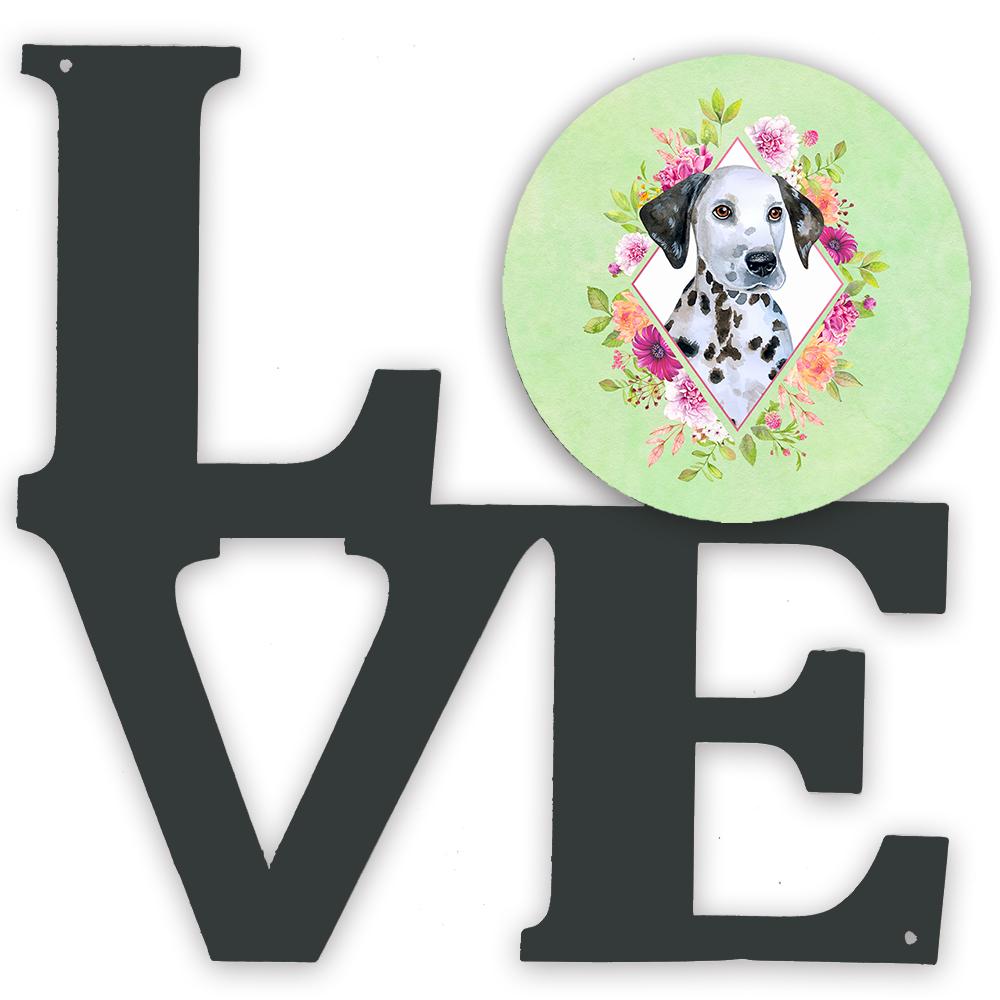 Dalmatian Puppy Green Flowers Metal Wall Artwork LOVE CK4296WALV by Caroline's Treasures