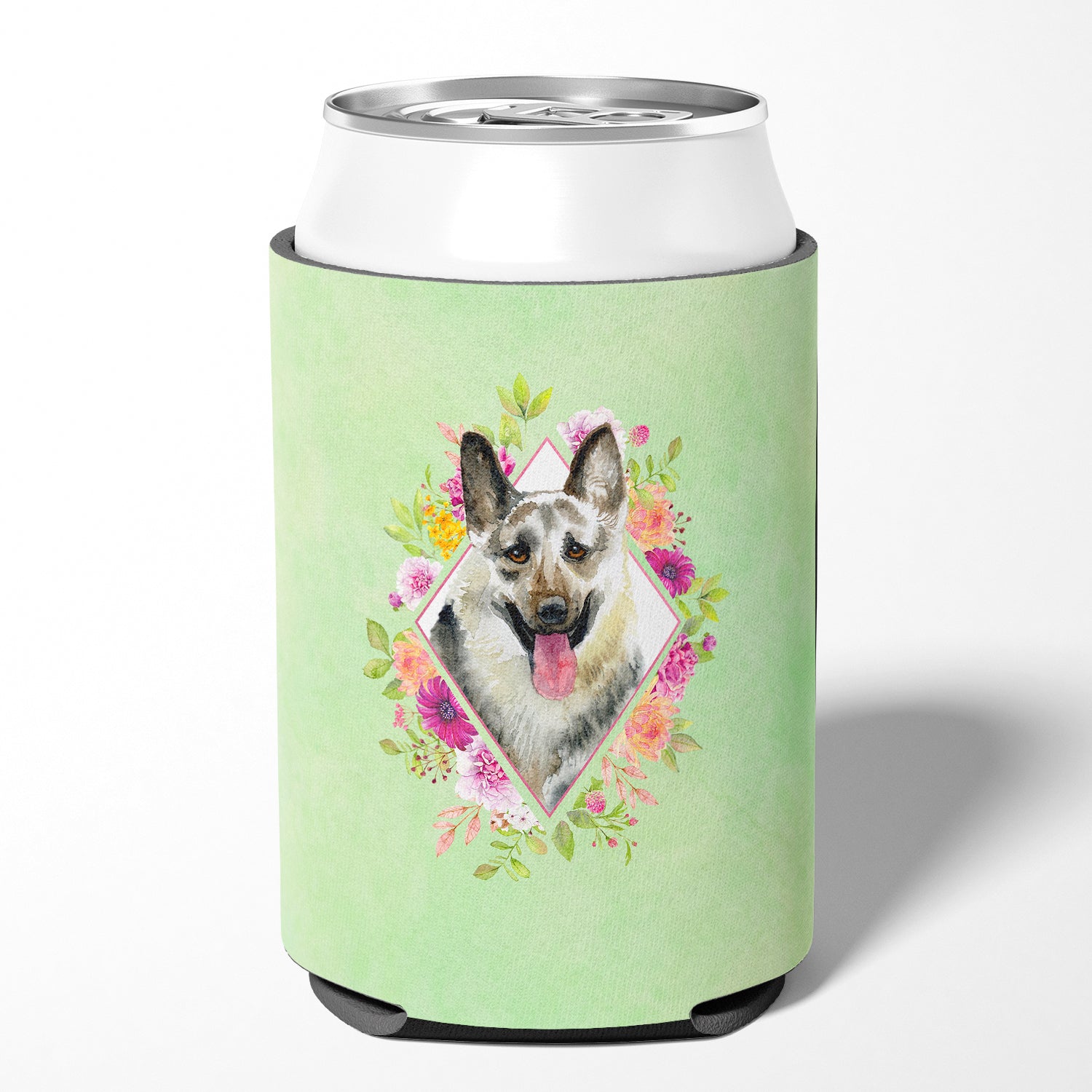 Eastern German Shepherd Green Flowers Can or Bottle Hugger CK4299CC  the-store.com.