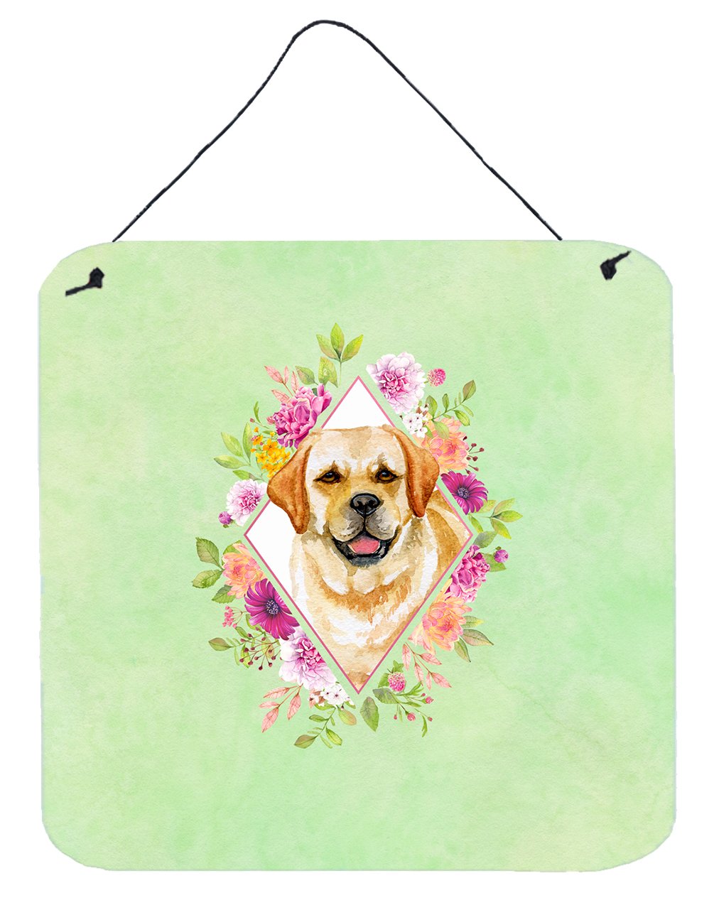 Golden Retriever Green Flowers Wall or Door Hanging Prints CK4309DS66 by Caroline&#39;s Treasures