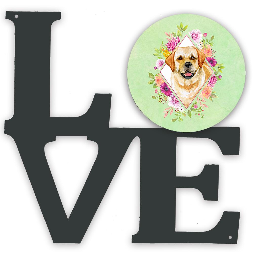 Golden Retriever Green Flowers Metal Wall Artwork LOVE CK4309WALV by Caroline's Treasures