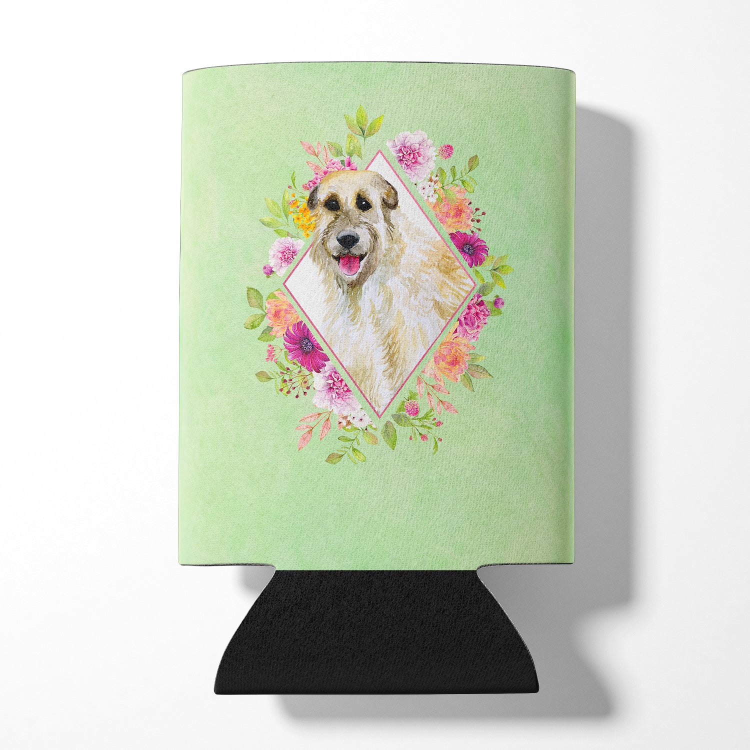 Irish Wolfhound Green Flowers Can or Bottle Hugger CK4313CC  the-store.com.