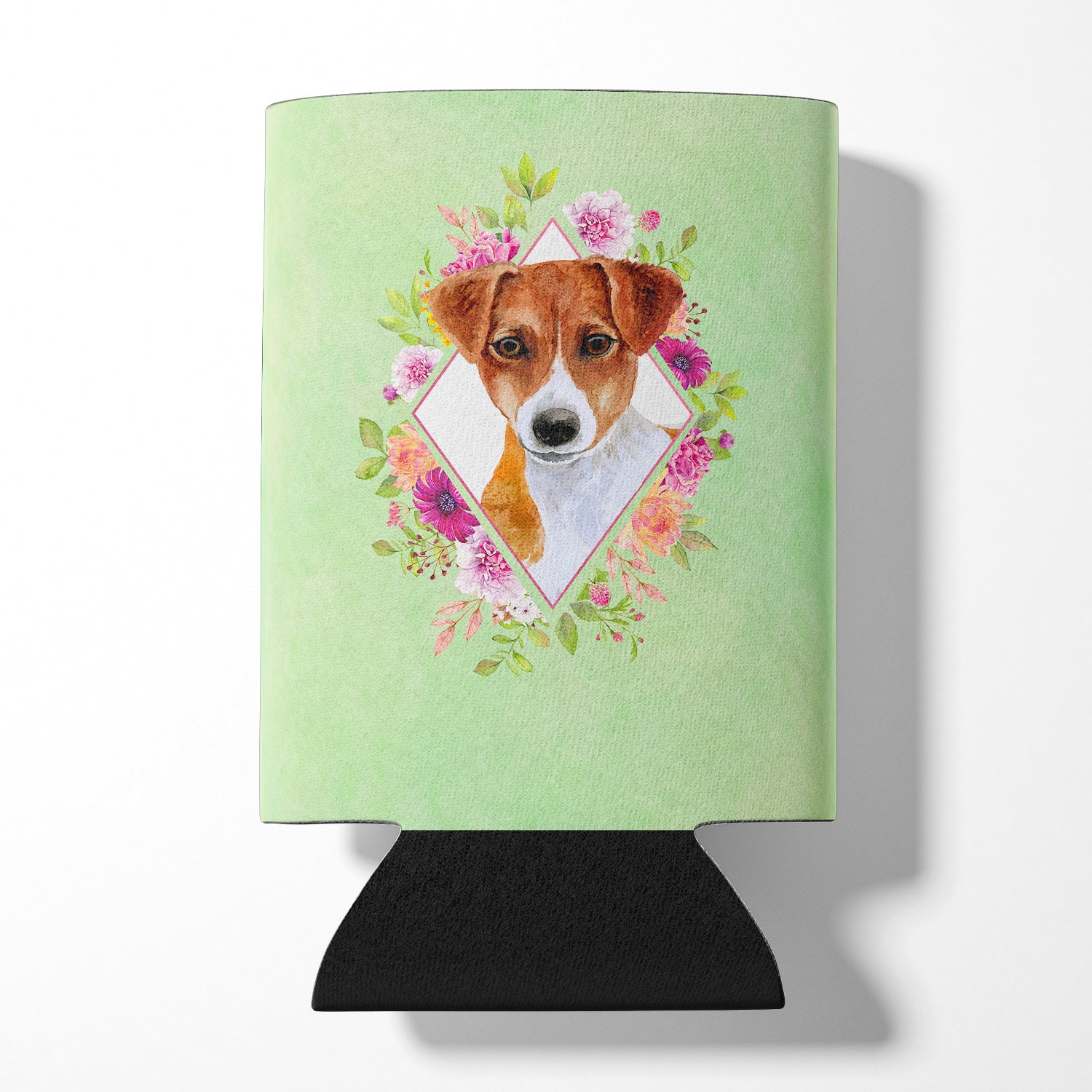 Jack Russell Terrier #2 Green Flowers Can or Bottle Hugger CK4316CC  the-store.com.