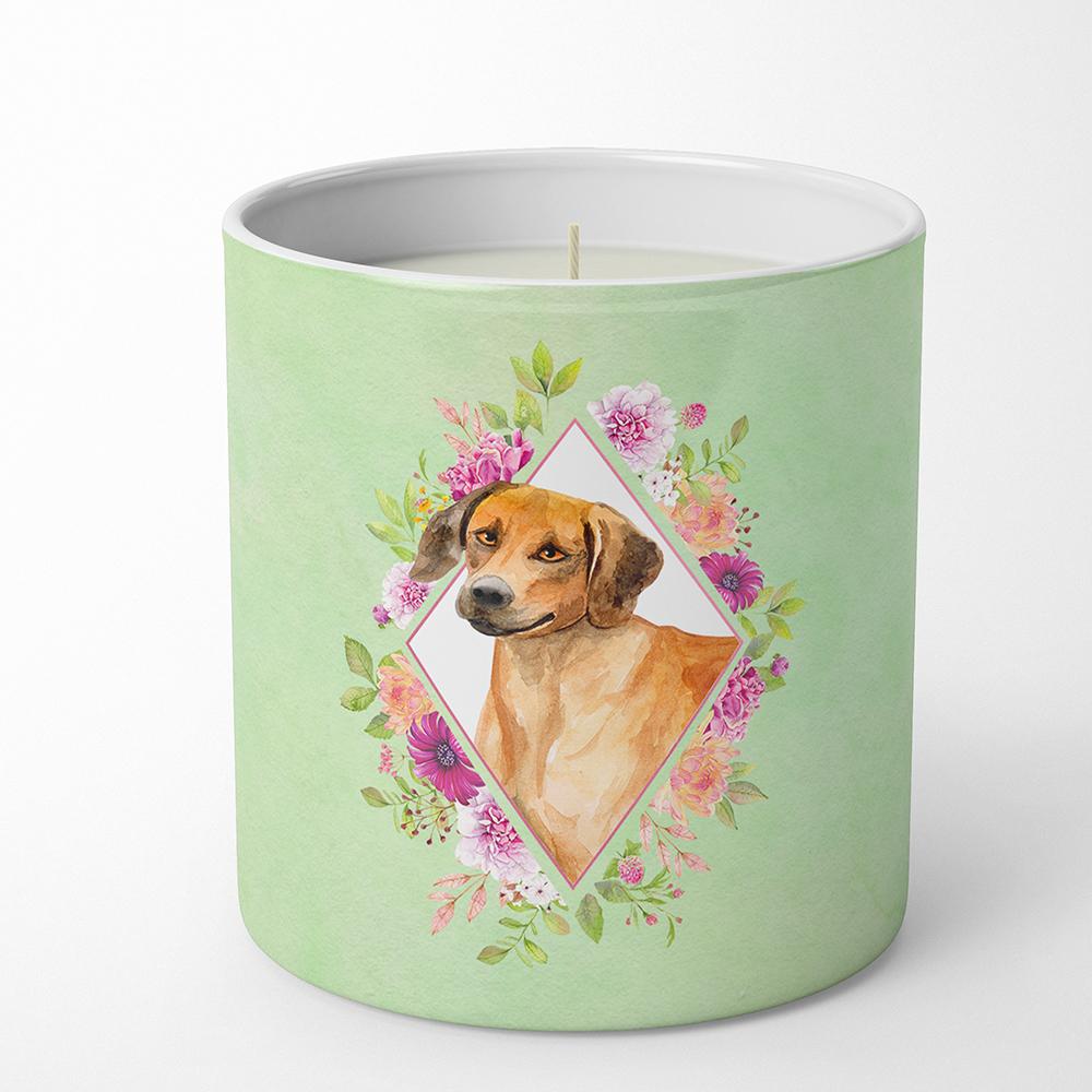 Rhodesian Ridgeback Green Flowers 10 oz Decorative Soy Candle CK4335CDL by Caroline's Treasures