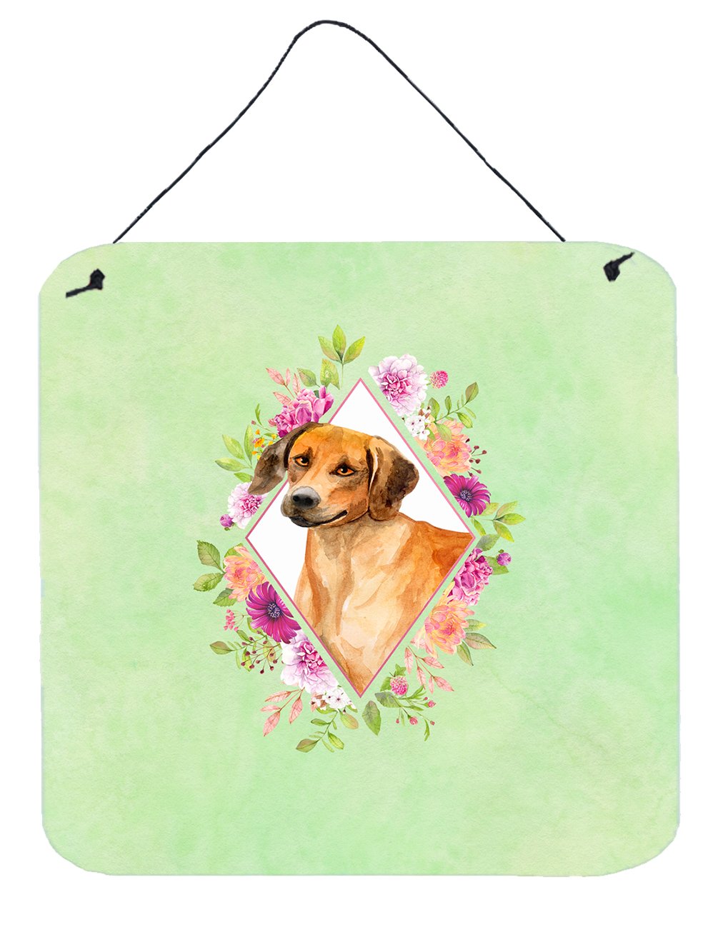 Rhodesian Ridgeback Green Flowers Wall or Door Hanging Prints CK4335DS66 by Caroline&#39;s Treasures