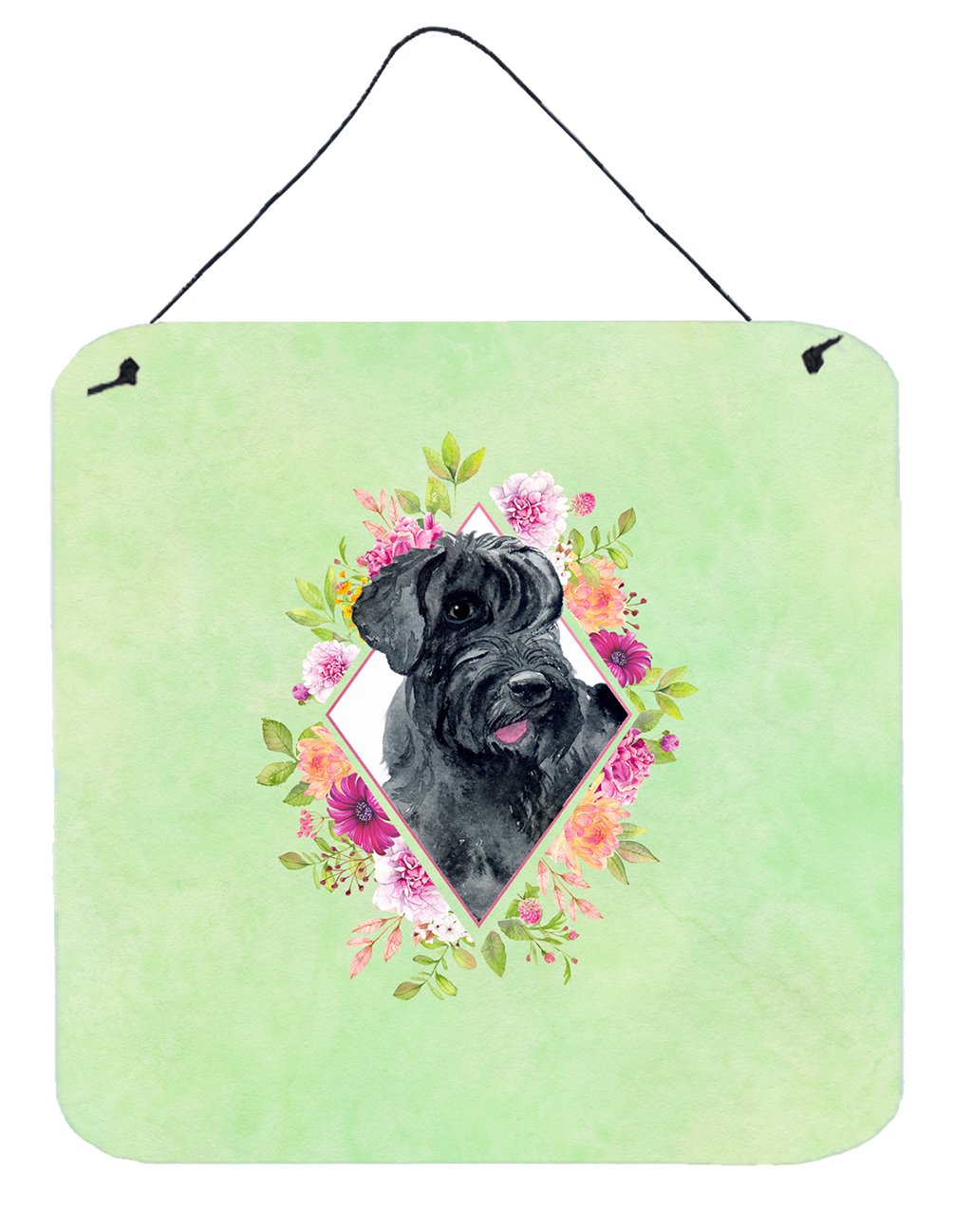 Giant Schnauzer Green Flowers Wall or Door Hanging Prints CK4338DS66 by Caroline's Treasures