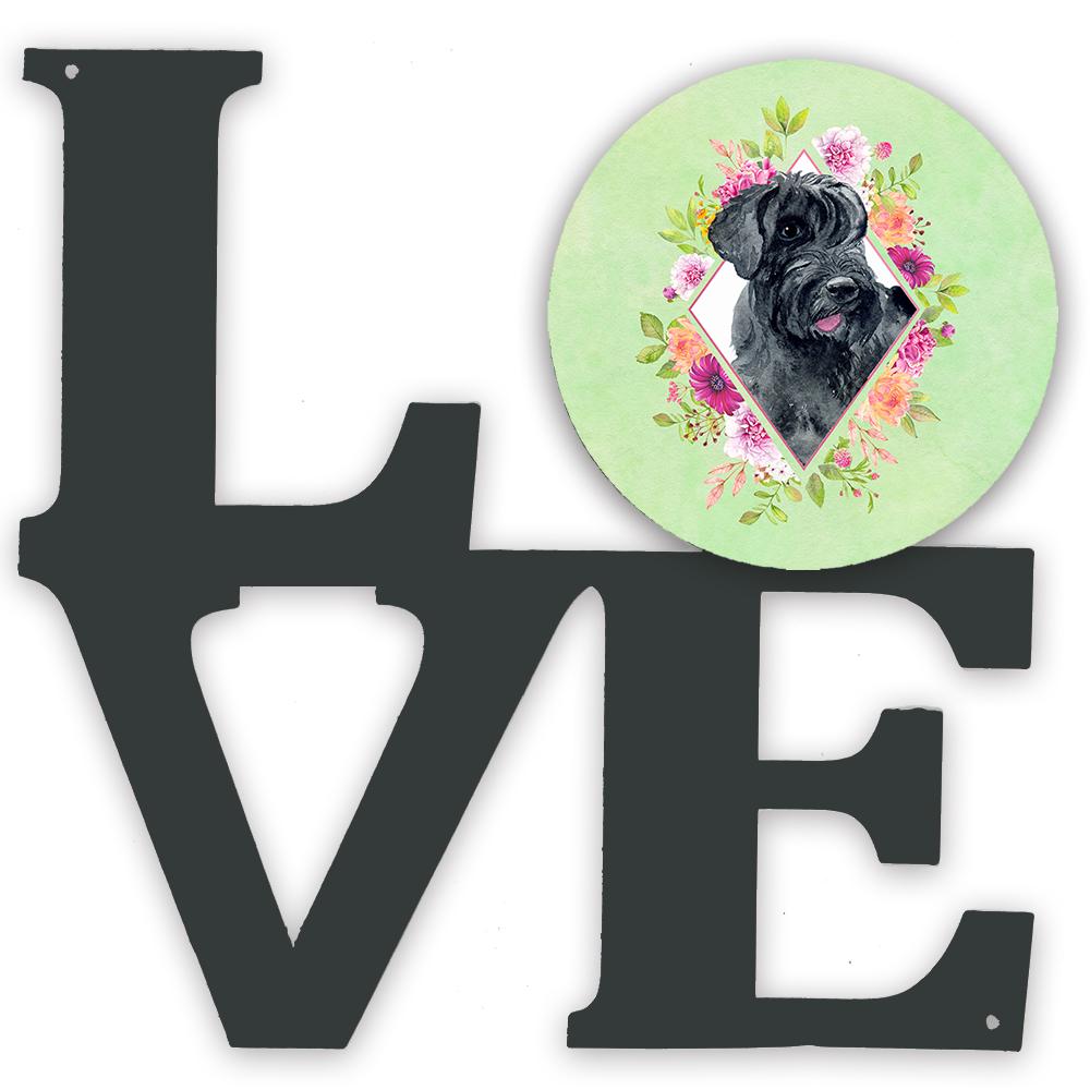 Giant Schnauzer Green Flowers Metal Wall Artwork LOVE CK4338WALV by Caroline's Treasures