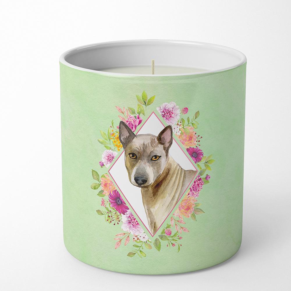 Thai Ridgeback Green Flowers 10 oz Decorative Soy Candle CK4348CDL by Caroline's Treasures