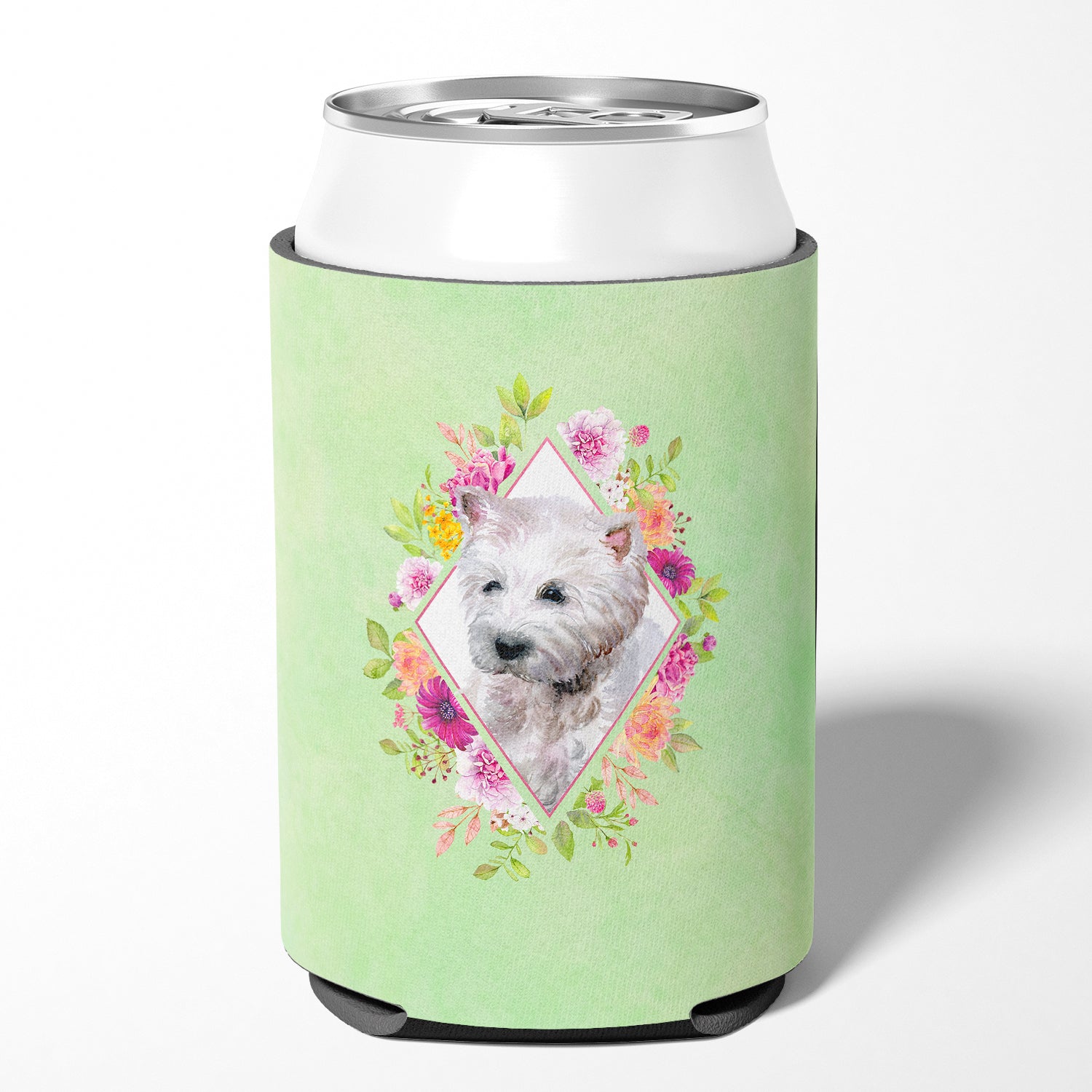 West Highland White Terrier Green Flowers Can or Bottle Hugger CK4353CC  the-store.com.