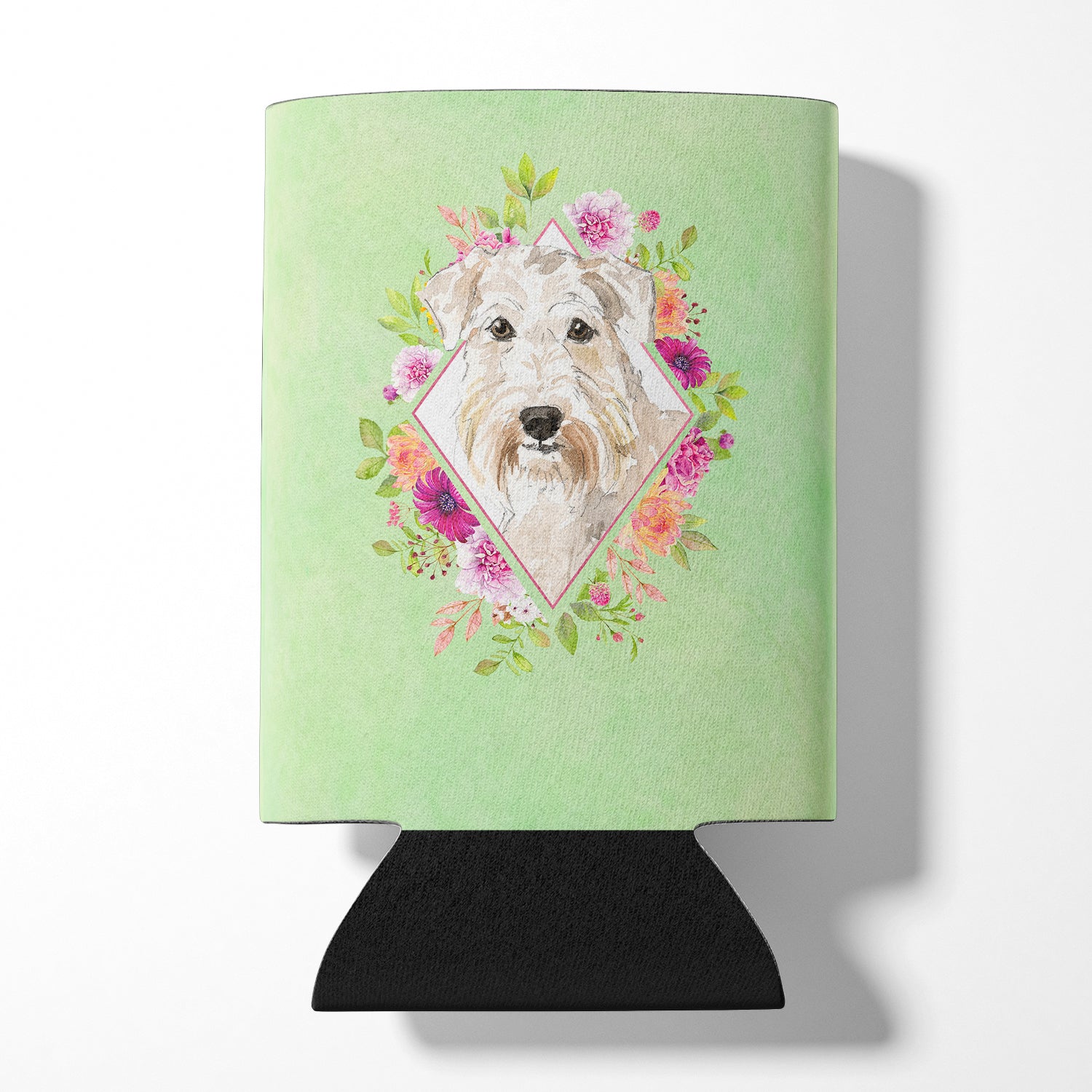 Wheaten Terrier Green Flowers Can or Bottle Hugger CK4362CC  the-store.com.