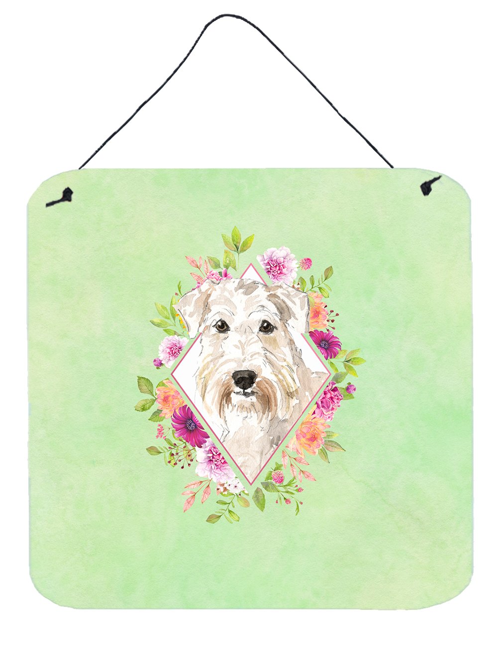 Wheaten Terrier Green Flowers Wall or Door Hanging Prints CK4362DS66 by Caroline's Treasures