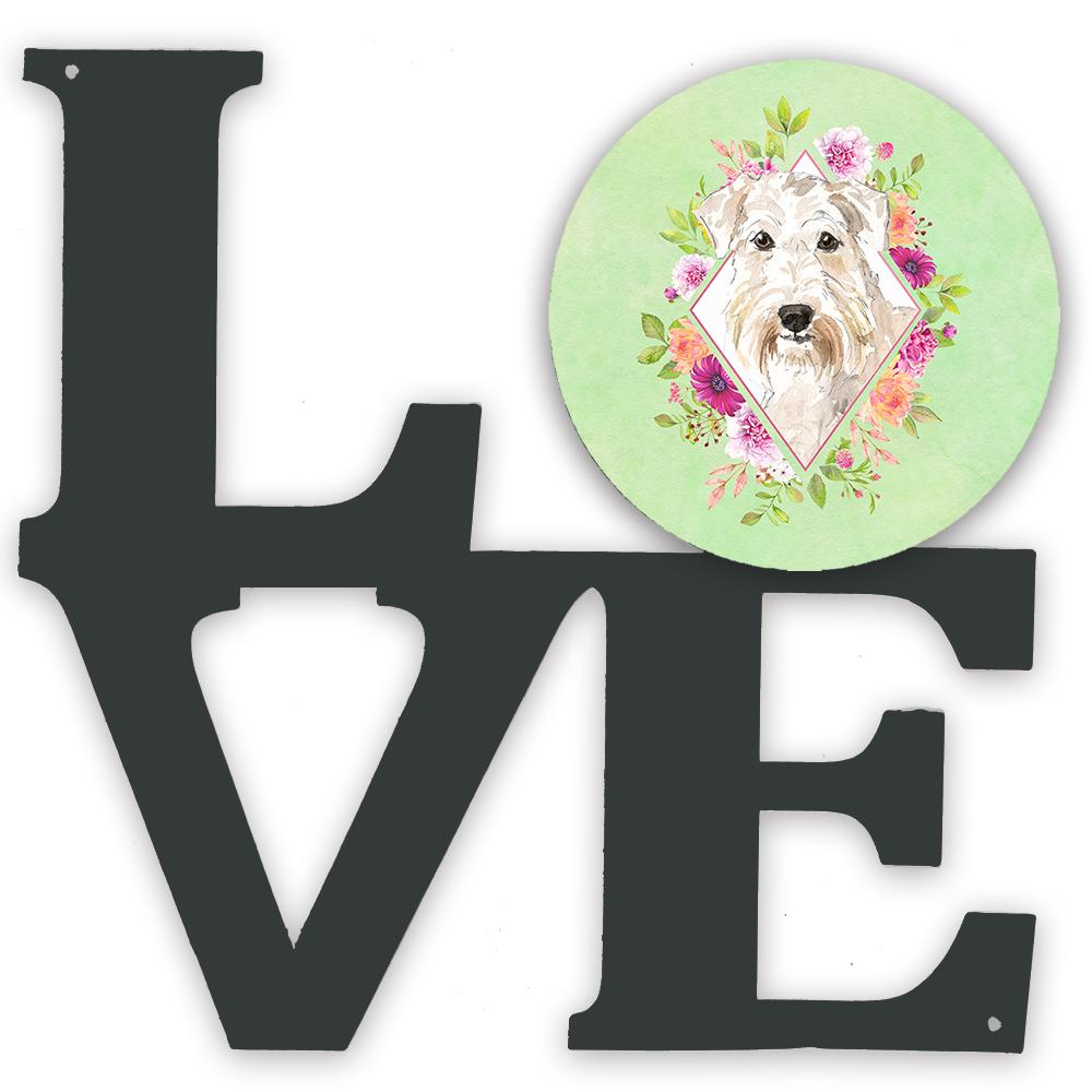 Wheaten Terrier Green Flowers Metal Wall Artwork LOVE CK4362WALV by Caroline's Treasures