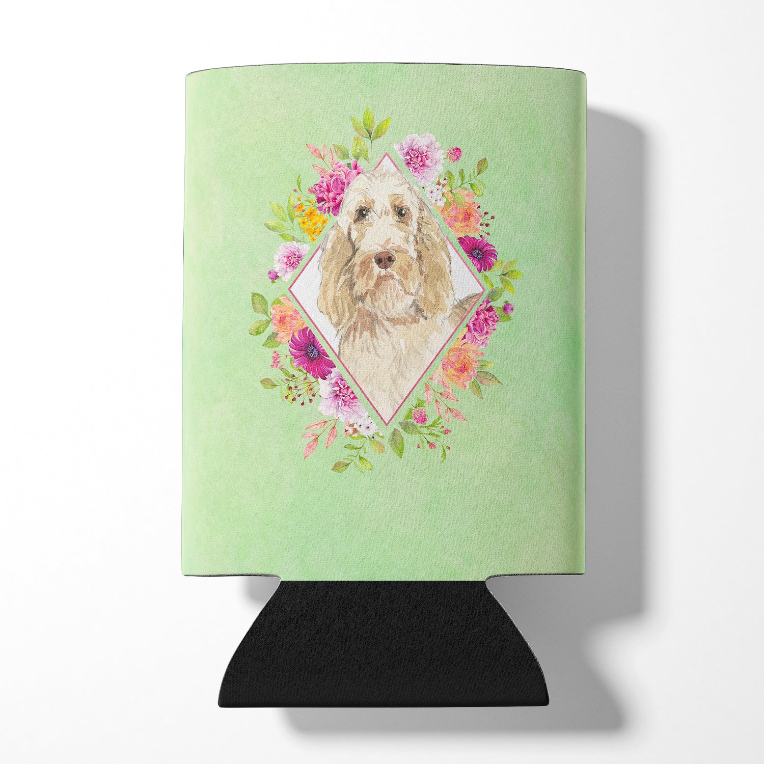 Spinone Italiano Green Flowers Can or Bottle Hugger CK4369CC  the-store.com.