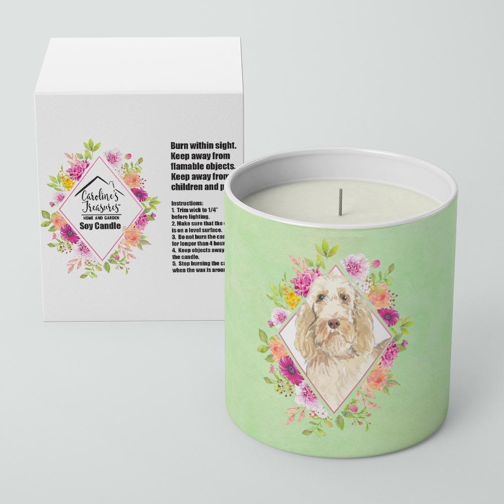 Spinone Italiano Green Flowers 10 oz Decorative Soy Candle CK4369CDL by Caroline's Treasures