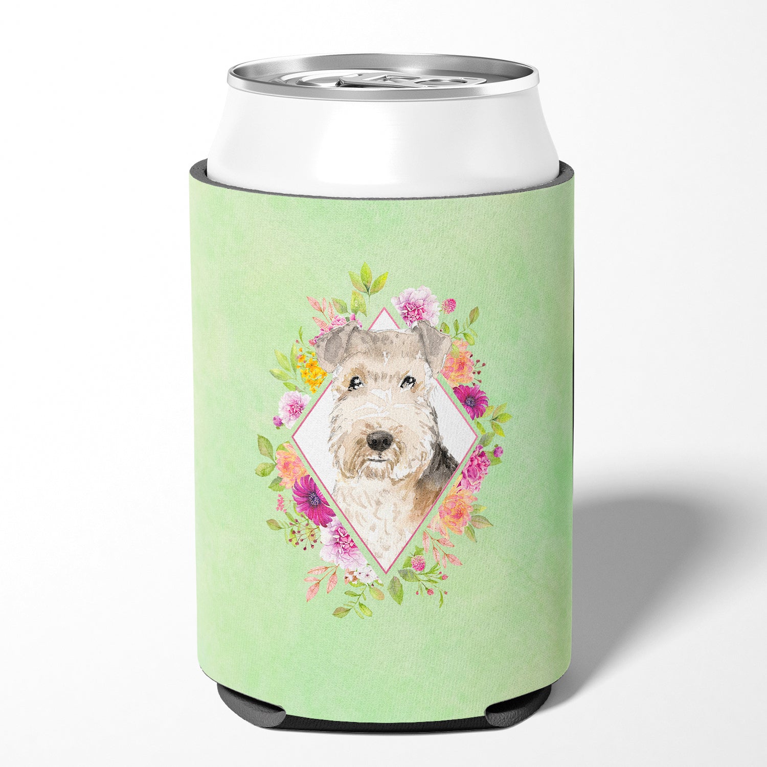 Lakeland Terrier Green Flowers Can or Bottle Hugger CK4386CC  the-store.com.