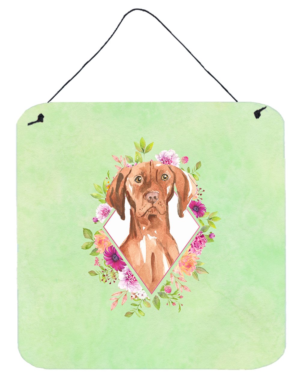 Vizsla Green Flowers Wall or Door Hanging Prints CK4392DS66 by Caroline's Treasures