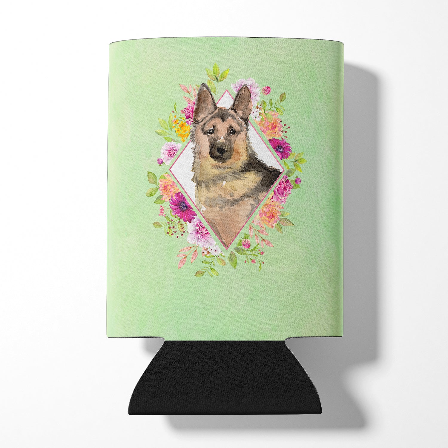 German Shepherd Green Flowers Can or Bottle Hugger CK4397CC  the-store.com.