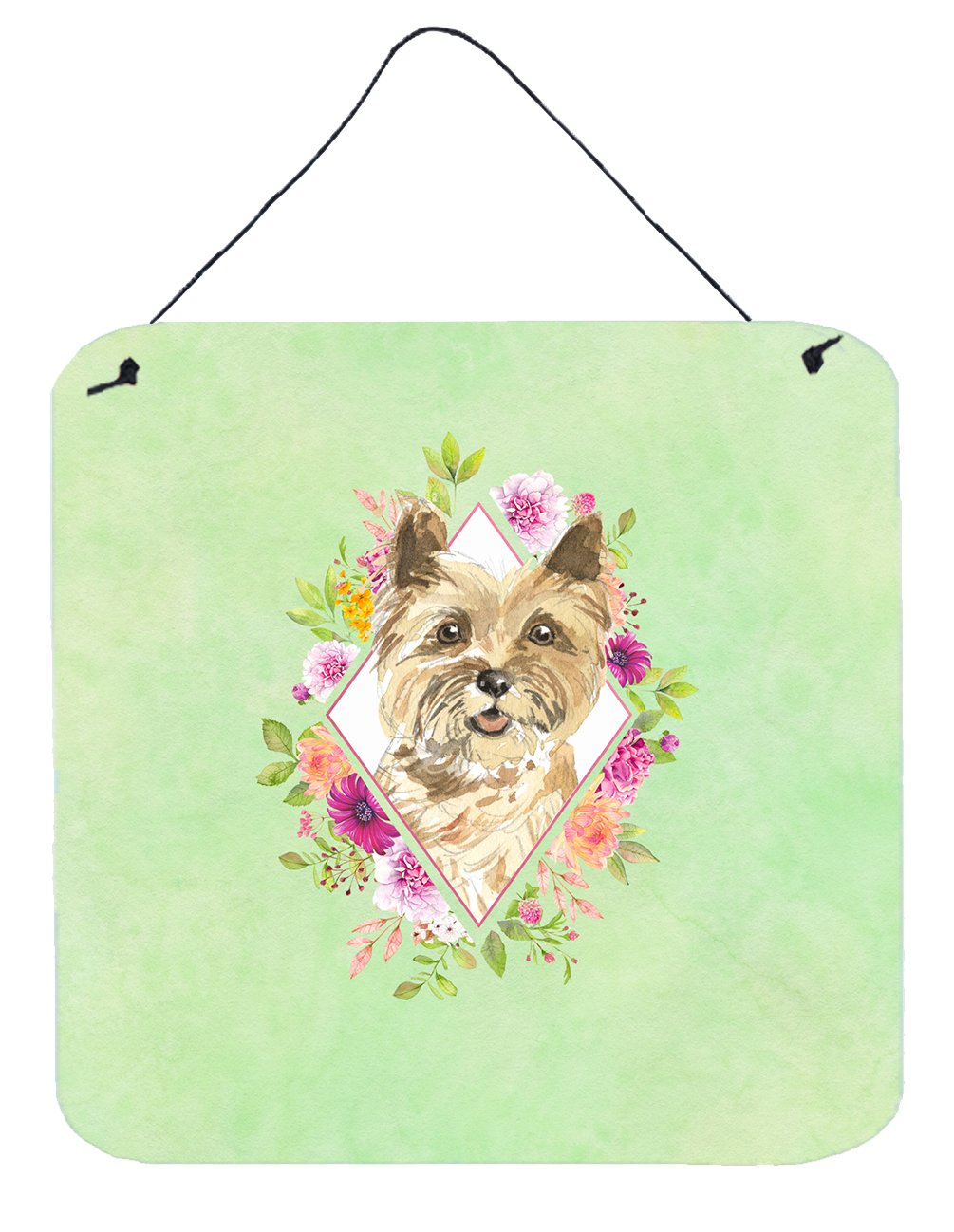 Cairn Terrier Green Flowers Wall or Door Hanging Prints CK4410DS66 by Caroline's Treasures