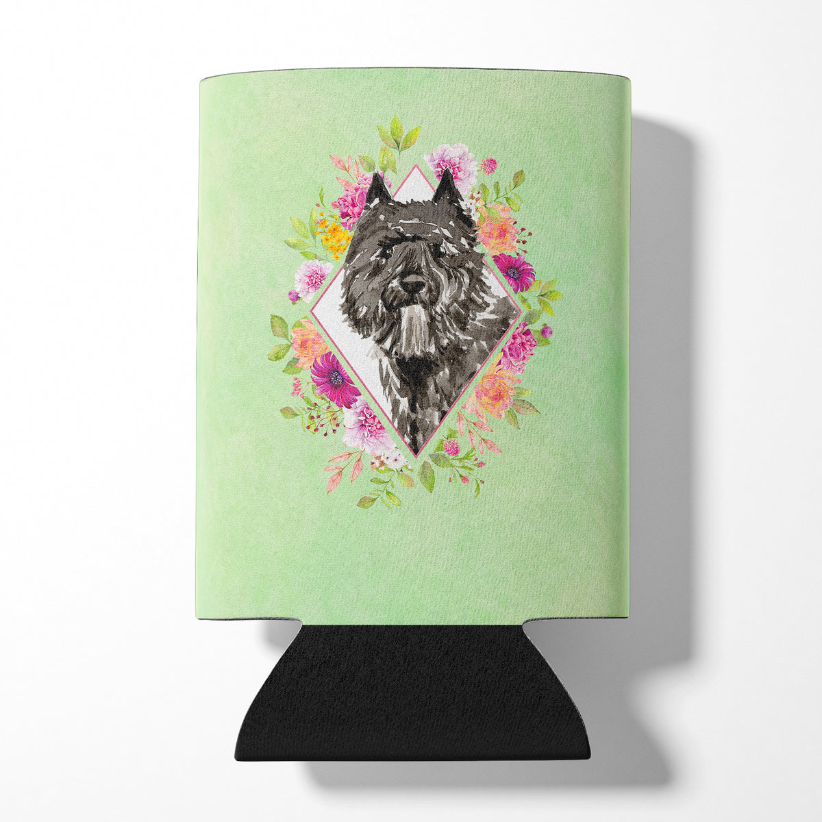 Bouvier des Flandres Green Flowers Can or Bottle Hugger CK4416CC  the-store.com.