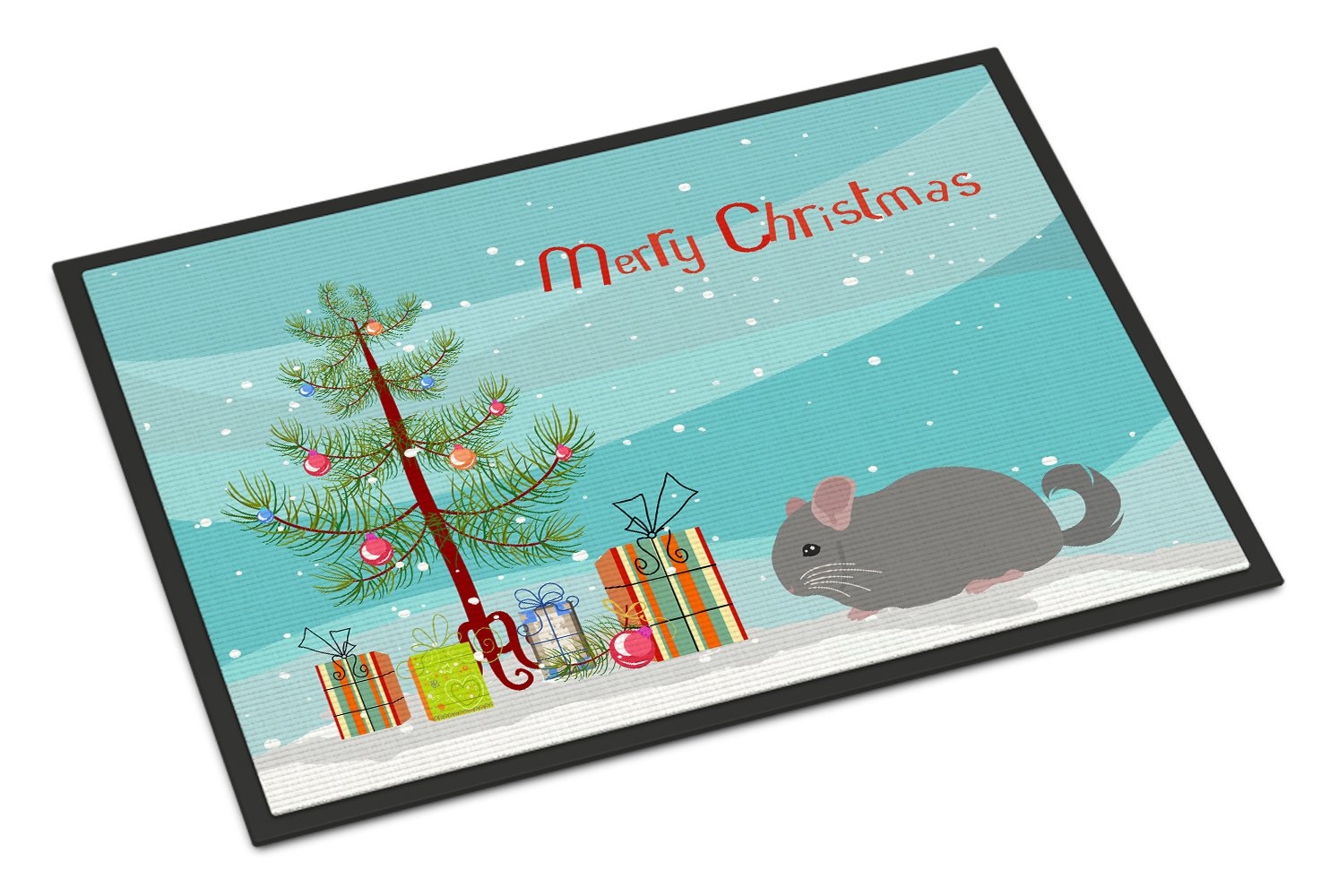 Agouti Chinchilla Merry Christmas Indoor or Outdoor Mat 24x36 CK4430JMAT by Caroline's Treasures