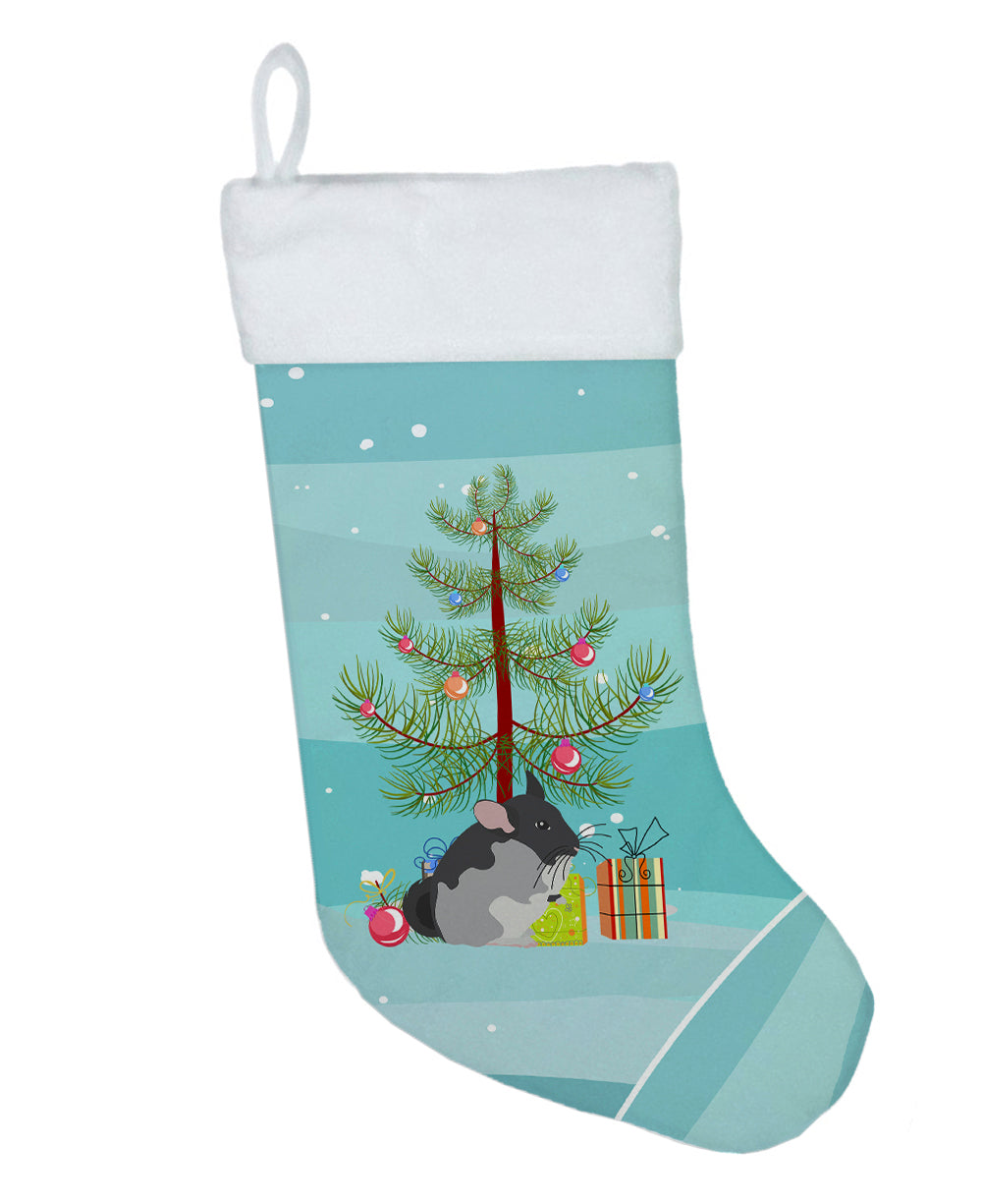 Black Velvet Chinchilla Merry Christmas Christmas Stocking  the-store.com.