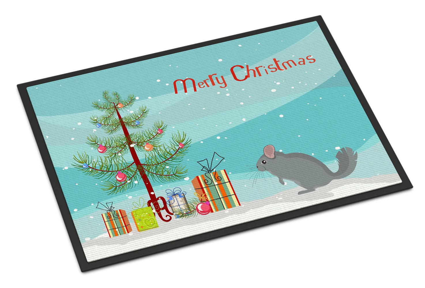 Foggy Chinchilla Merry Christmas Indoor or Outdoor Mat 24x36 CK4434JMAT by Caroline's Treasures