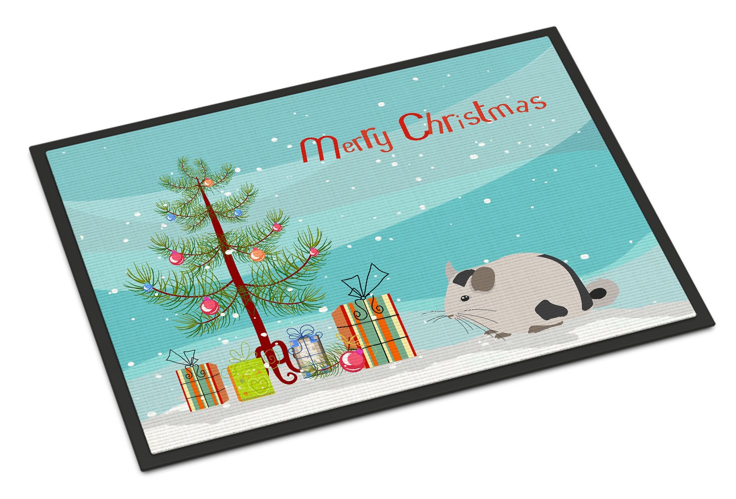 Mosaic Chinchilla Merry Christmas Indoor or Outdoor Mat 24x36 CK4435JMAT by Caroline's Treasures