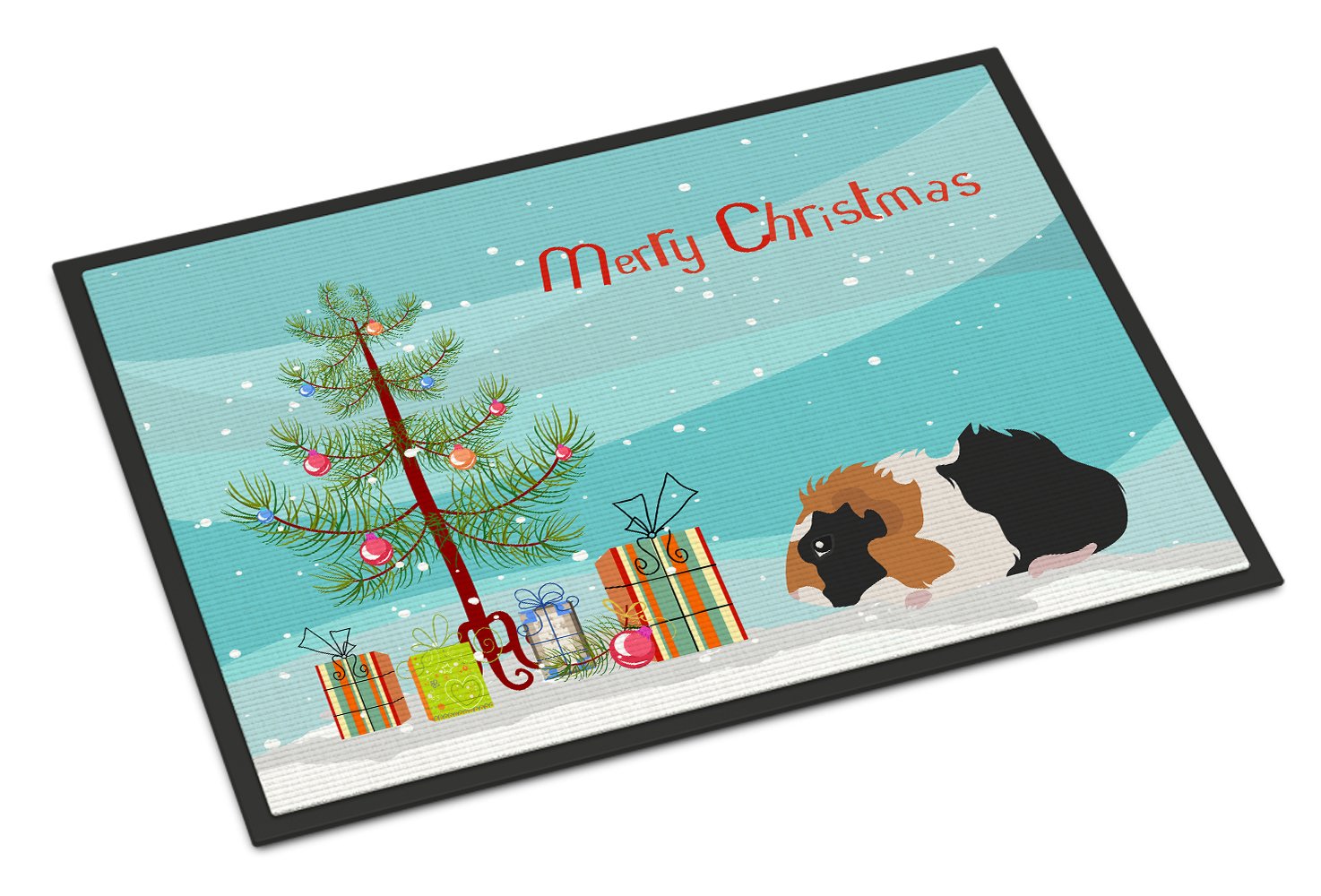 Abyssinian Guinea Pig Merry Christmas Indoor or Outdoor Mat 24x36 CK4438JMAT by Caroline's Treasures