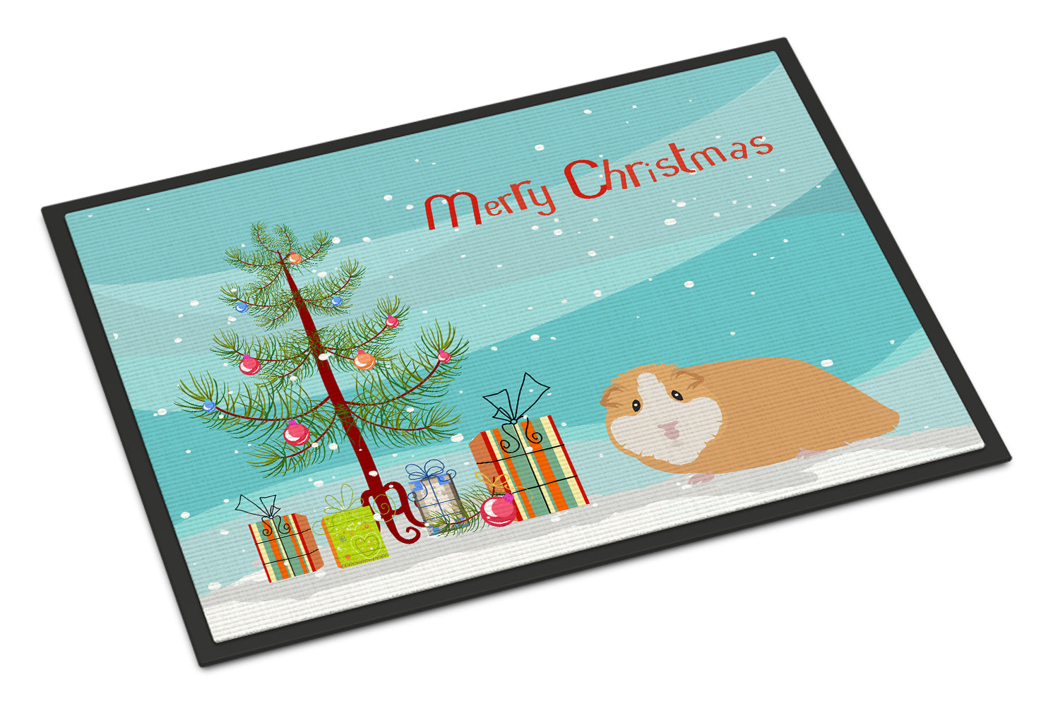 American Guinea Pig Merry Christmas Indoor or Outdoor Mat 18x27 CK4439MAT - the-store.com