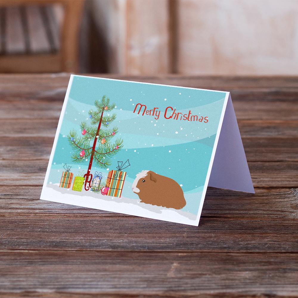 Crested Guinea Pig Merry Christmas Greeting Cards and Envelopes Pack of 8 - the-store.com