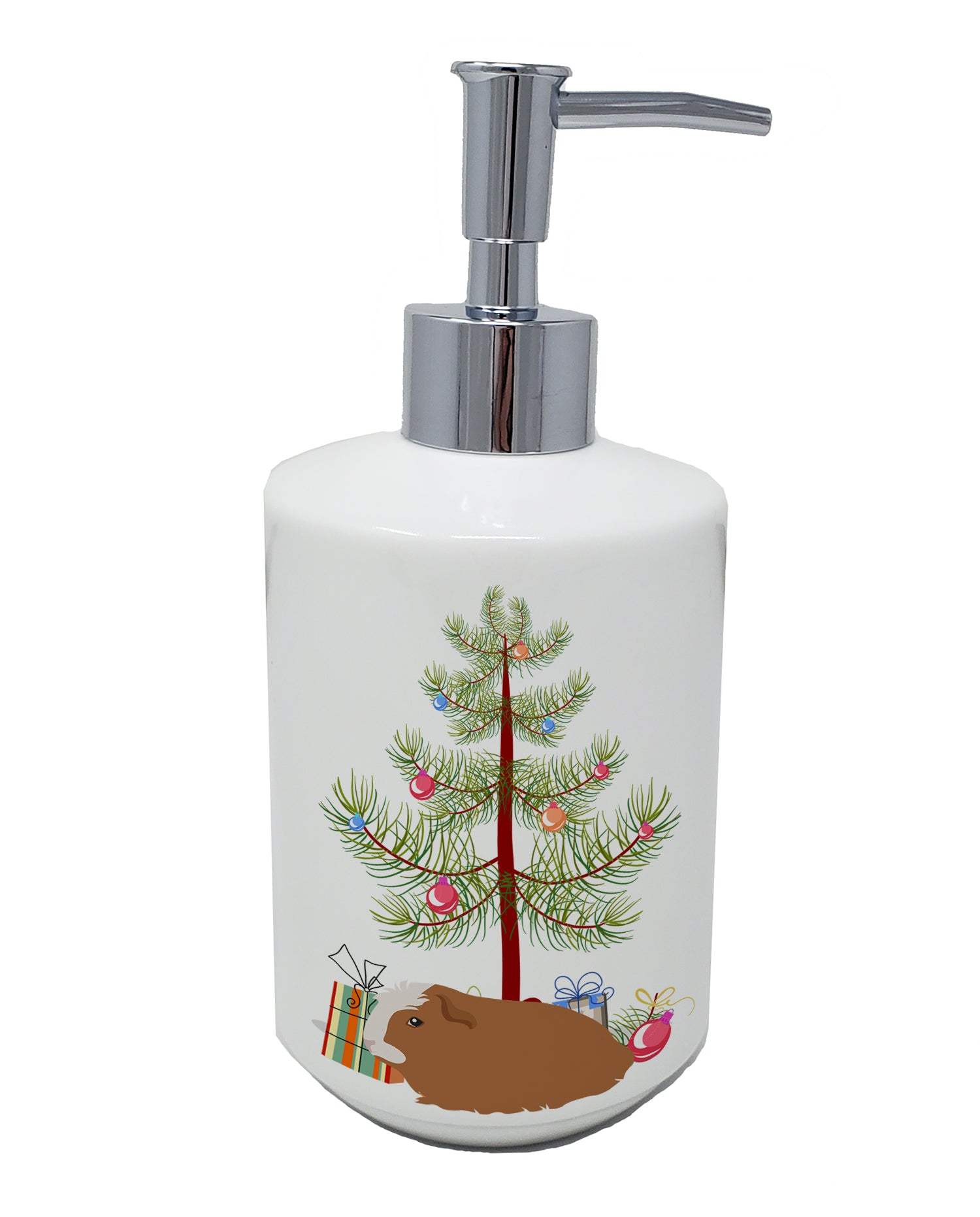 Buy this Crested Guinea Pig Merry Christmas Ceramic Soap Dispenser