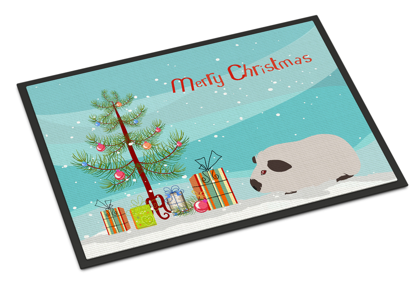 Himalayan Guinea Pig Merry Christmas Indoor or Outdoor Mat 18x27 CK4441MAT - the-store.com