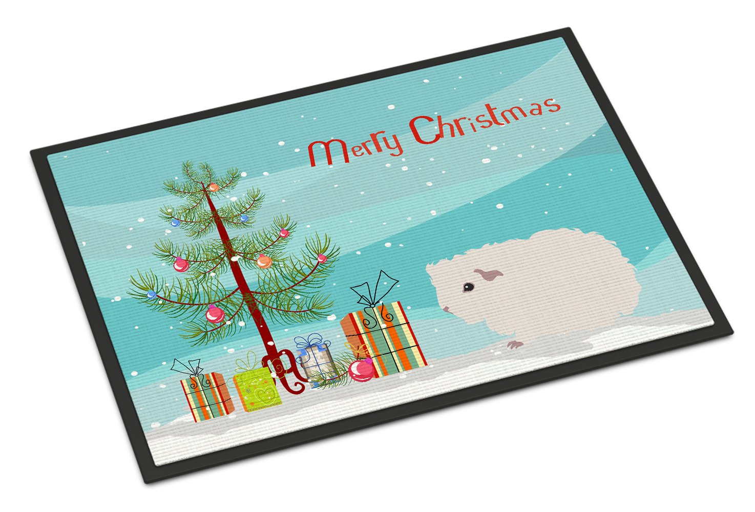 Merino Guinea Pig Merry Christmas Indoor or Outdoor Mat 24x36 CK4442JMAT by Caroline's Treasures