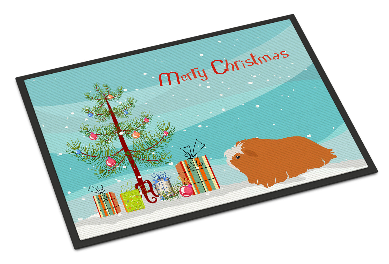 Peruvian Guinea Pig Merry Christmas Indoor or Outdoor Mat 18x27 CK4443MAT - the-store.com