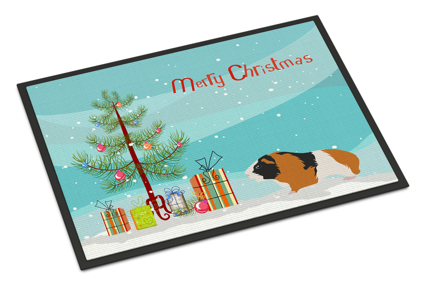 Rex Guinea Pig Merry Christmas Indoor or Outdoor Mat 18x27 CK4444MAT - the-store.com