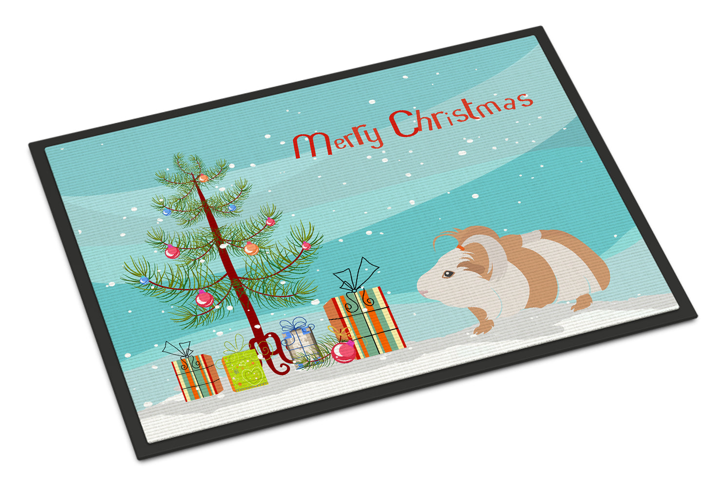 Silkie Guinea Pig Merry Christmas Indoor or Outdoor Mat 18x27 CK4446MAT - the-store.com