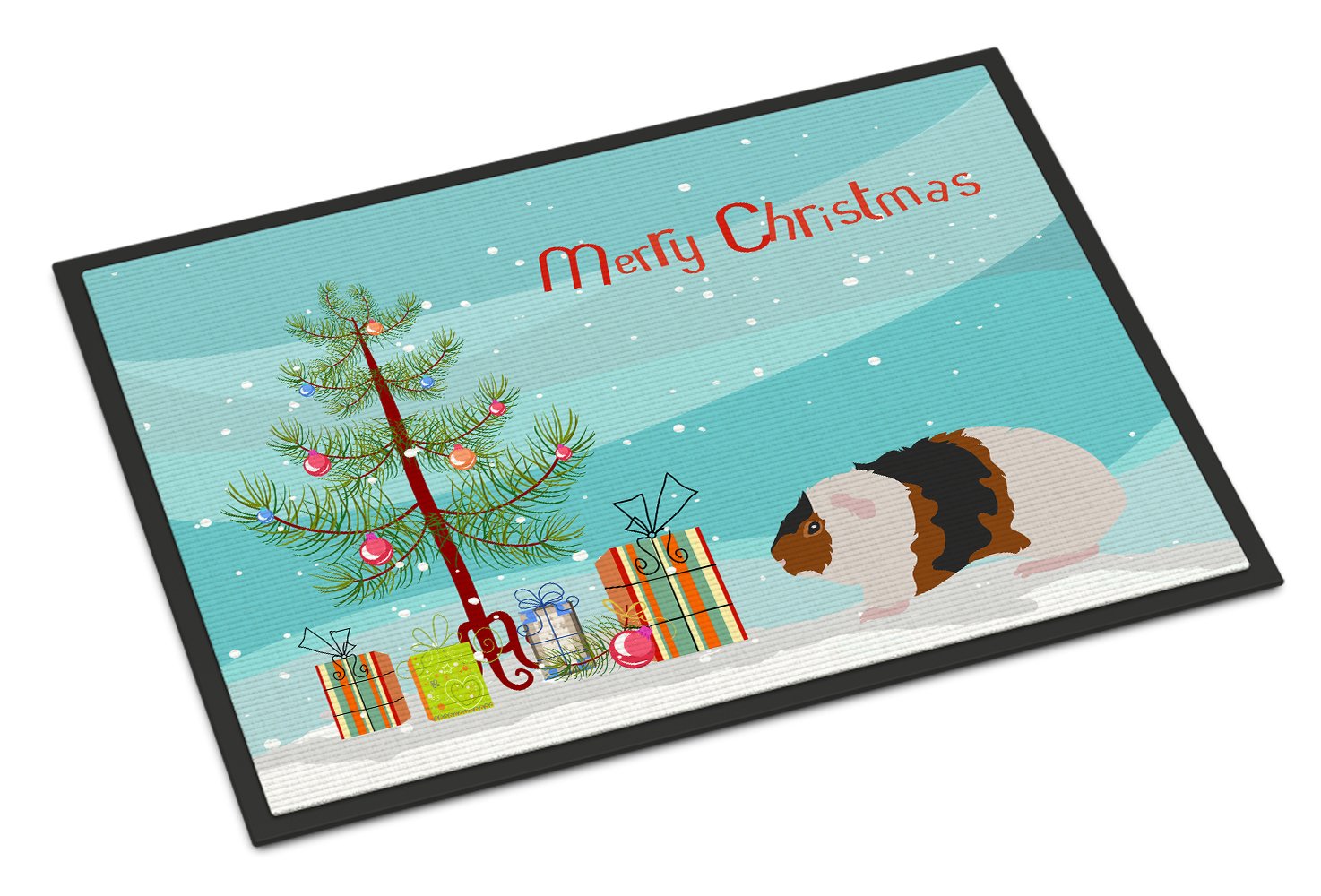 Teddy Guinea Pig Merry Christmas Indoor or Outdoor Mat 24x36 CK4448JMAT by Caroline's Treasures