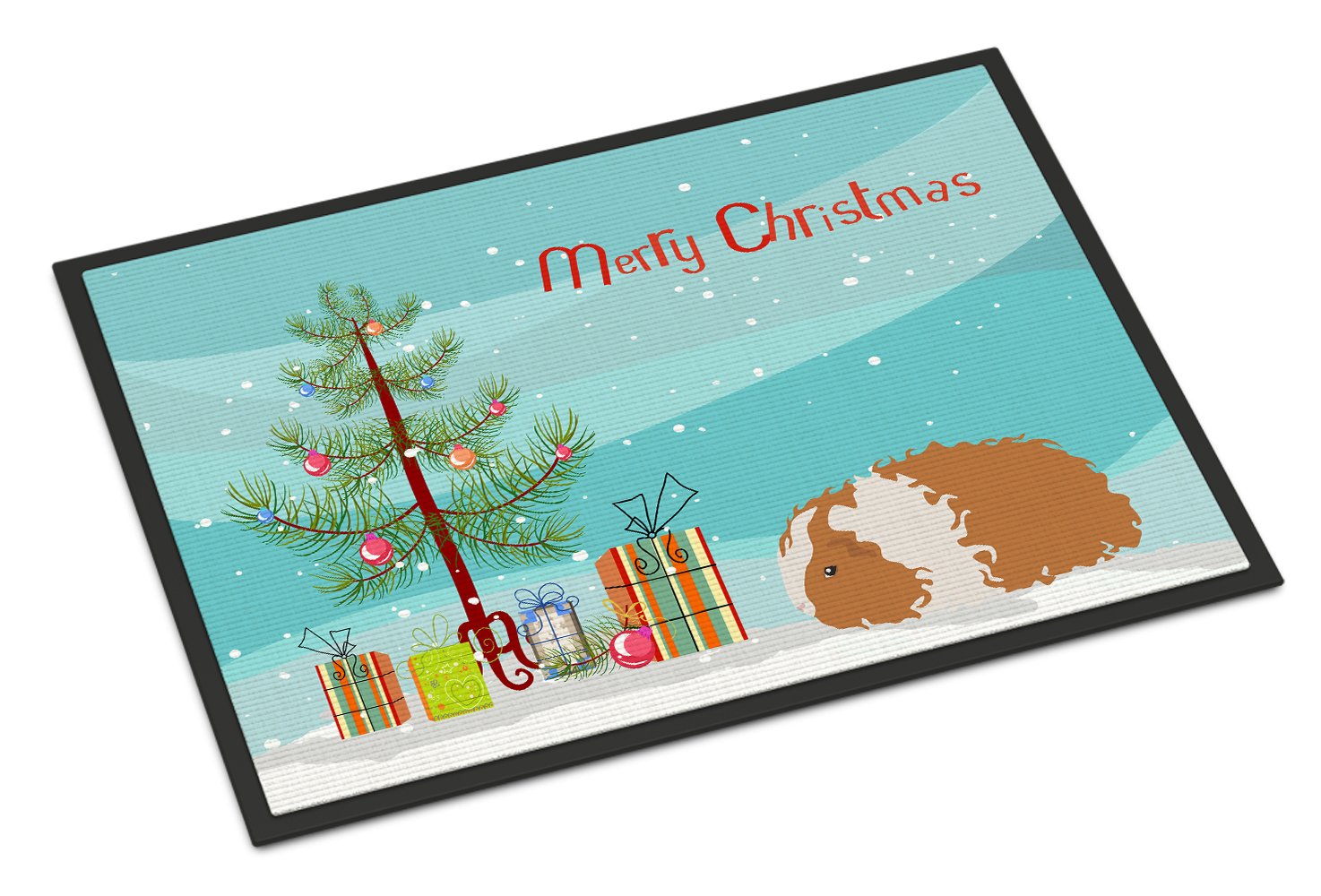 Texel Guinea Pig Merry Christmas Indoor or Outdoor Mat 24x36 CK4449JMAT by Caroline's Treasures