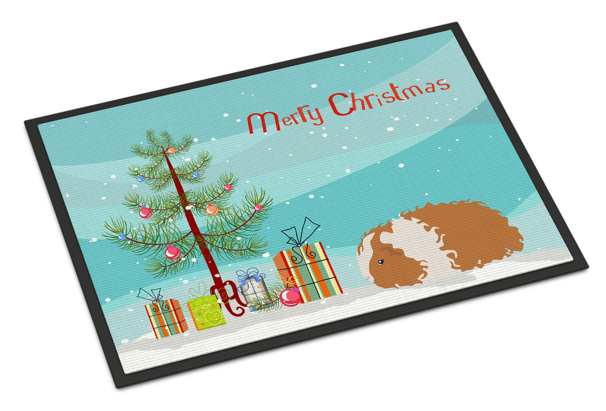 Texel Guinea Pig Merry Christmas Indoor or Outdoor Mat 18x27 CK4449MAT - the-store.com